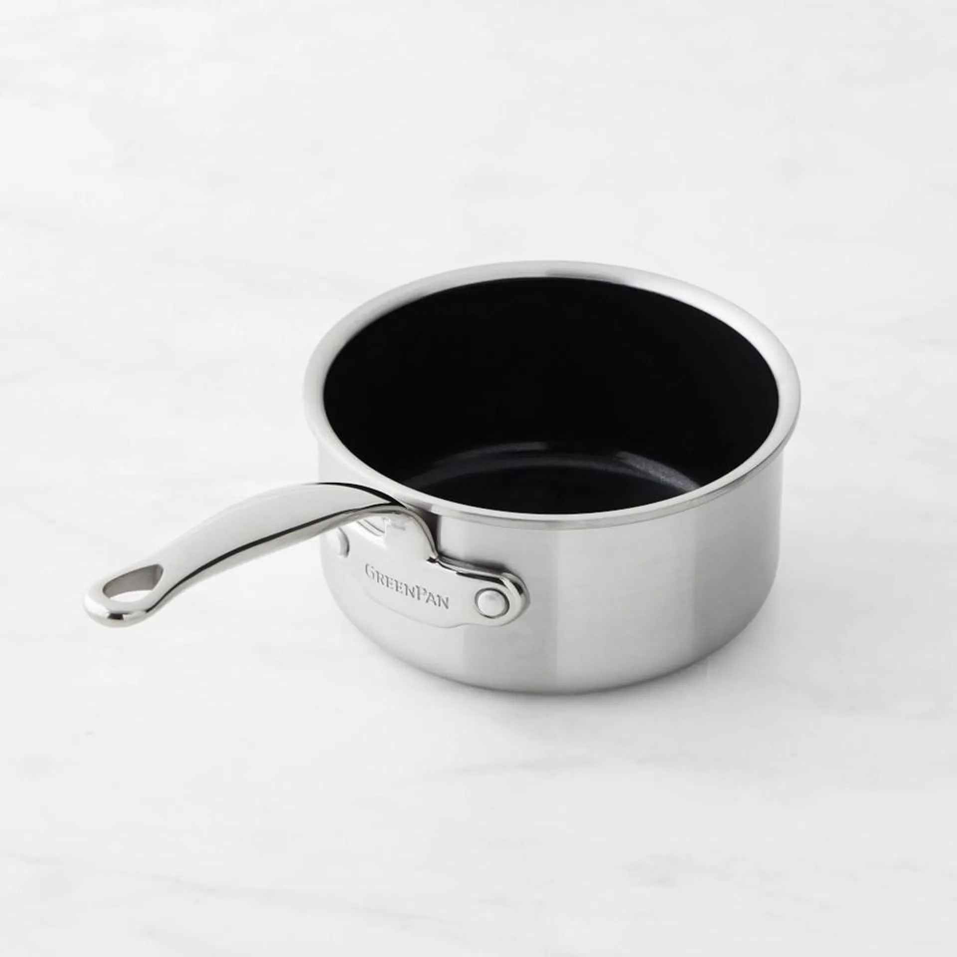 GreenPan™ Premiere Stainless Steel Ceramic Non-Stick Saucepan 1.4 L.