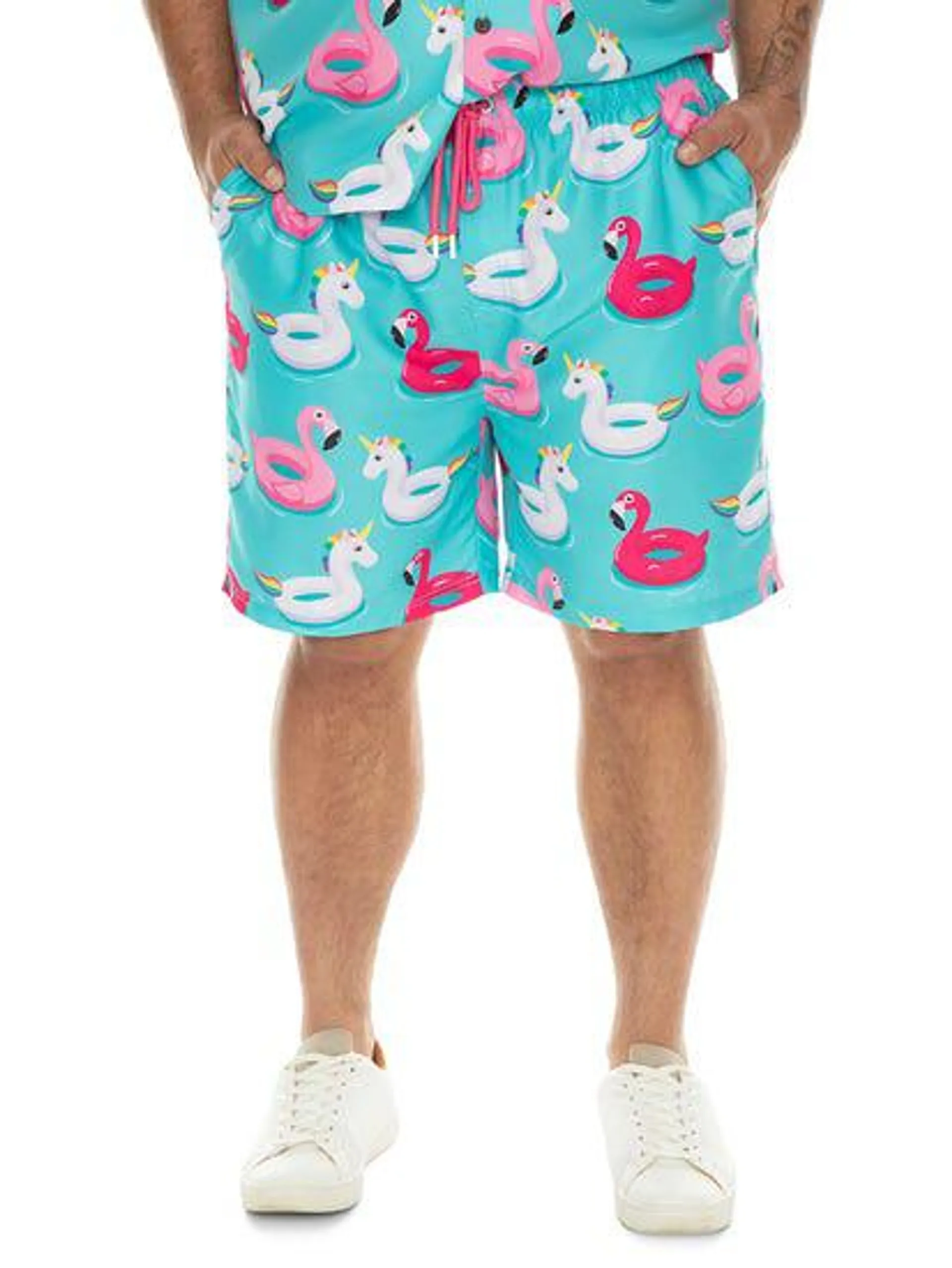 Big Mens Party Shorts Beach Days Print