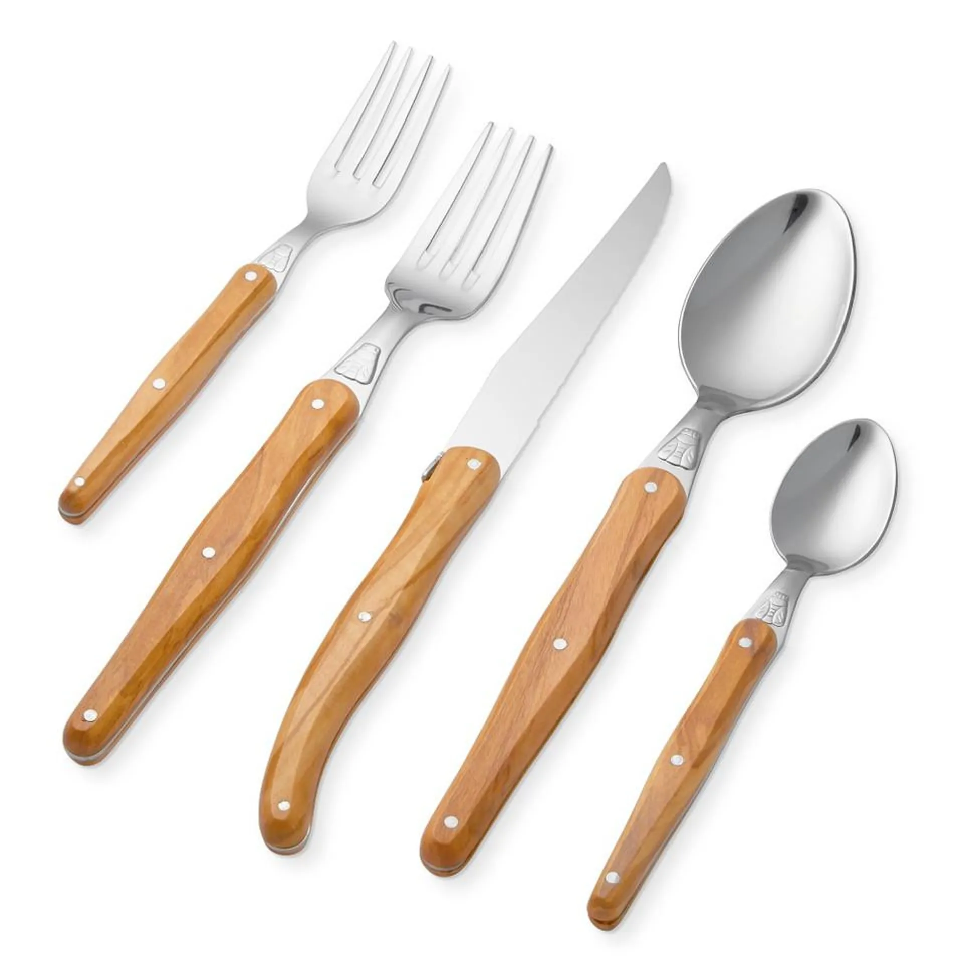 Laguiole Olivewood 5-piece Cutlery Set