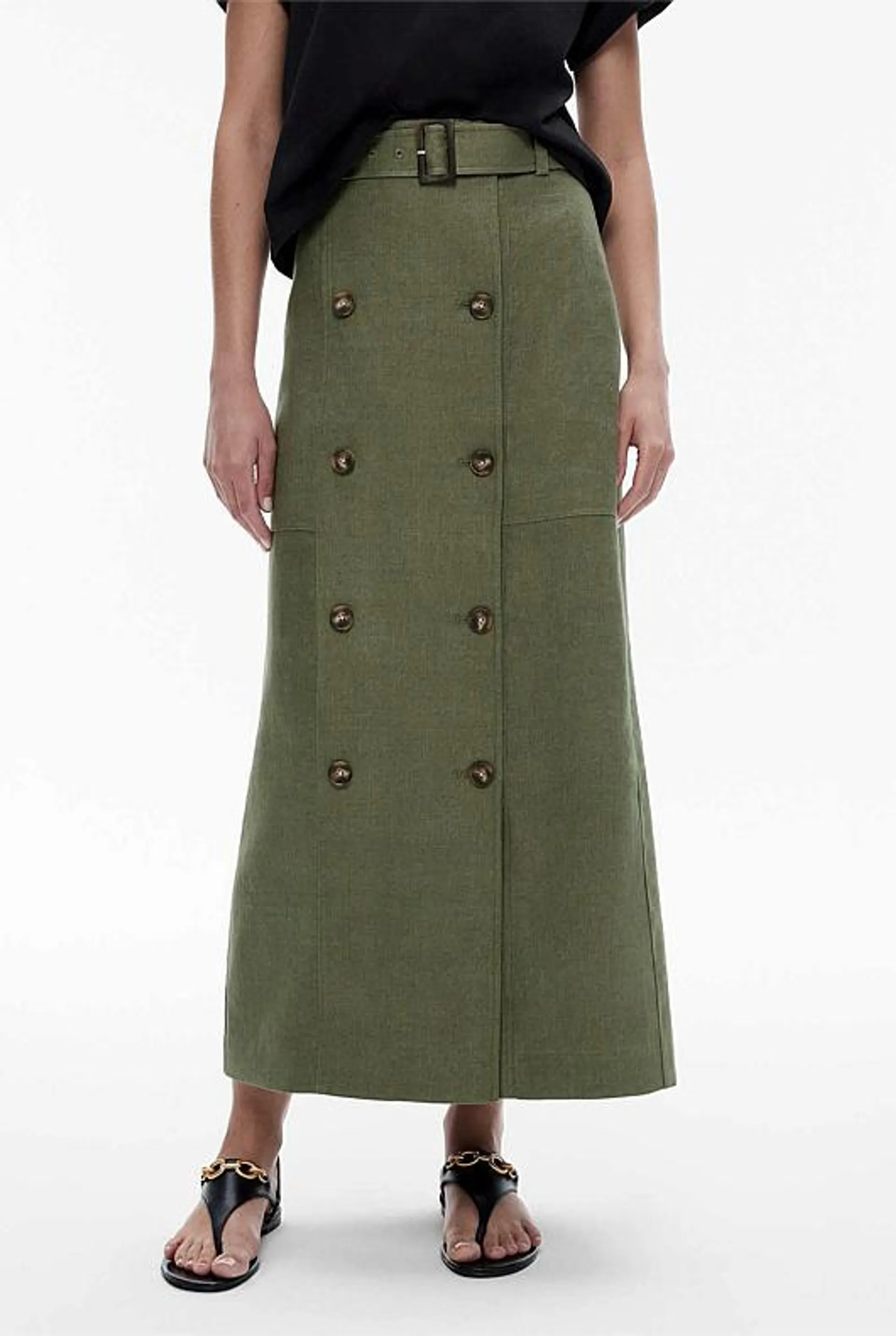 Linen Tailored Maxi Skirt