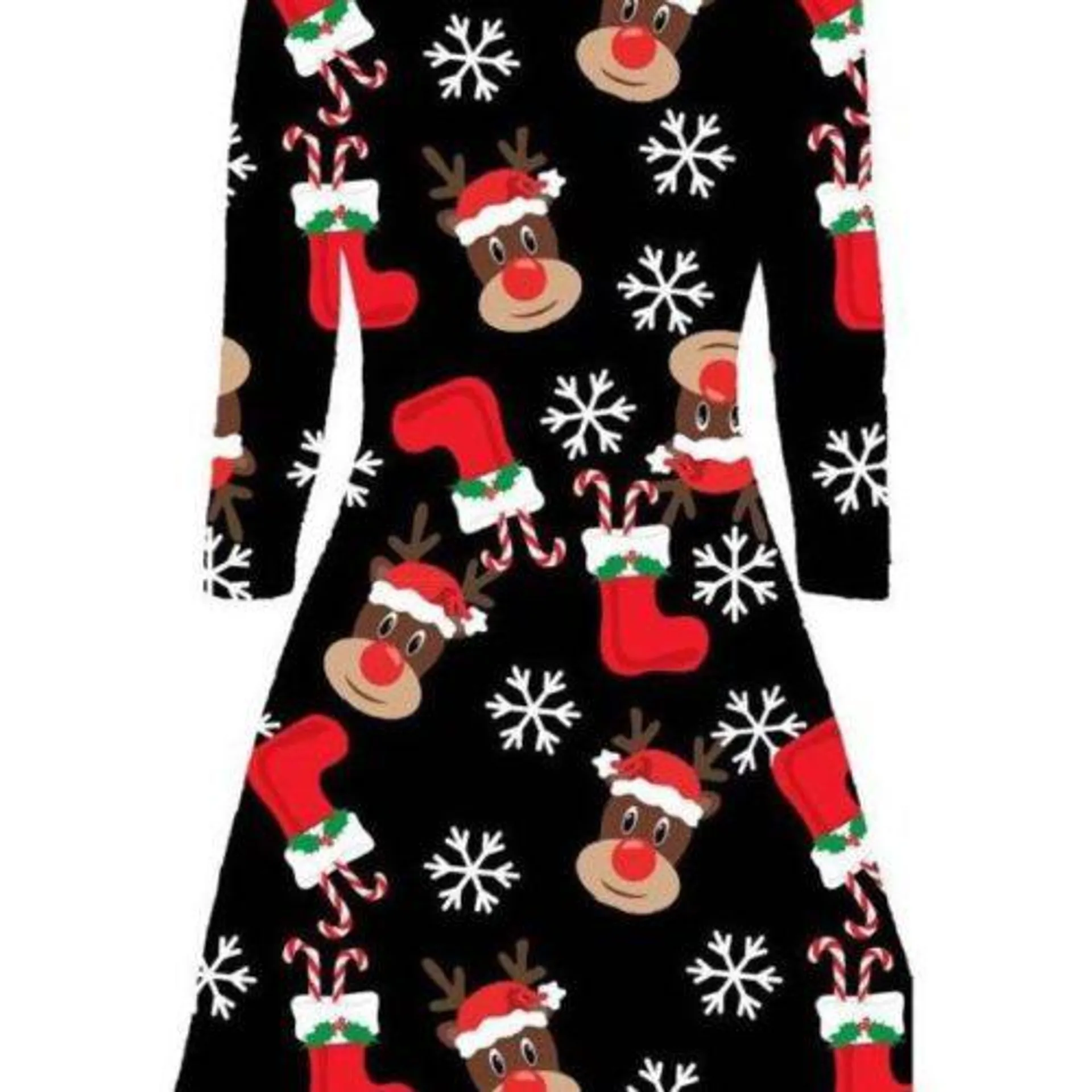 Christmas Christmas Reindeer Boots Printed Mini Dress