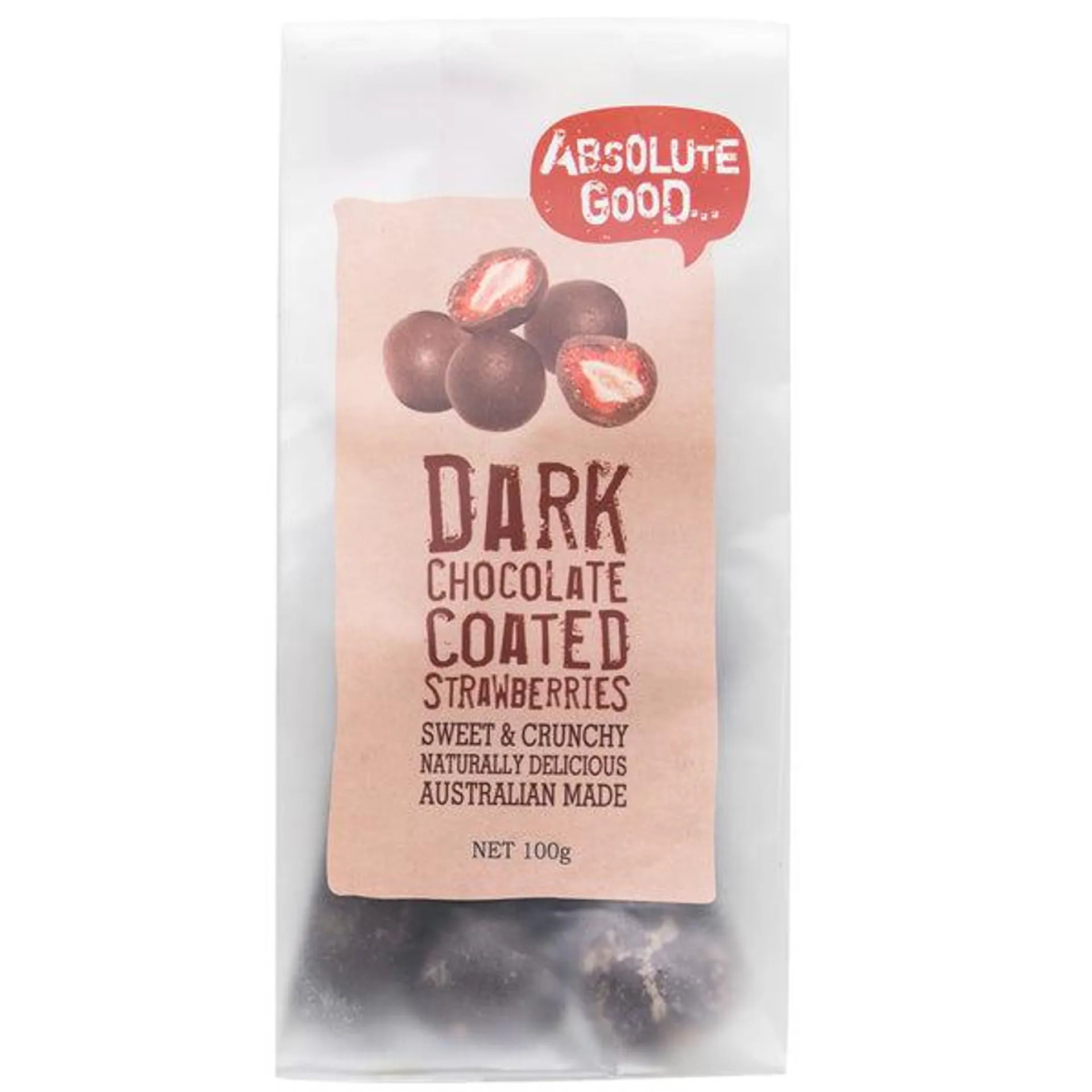 Absolute Good Dark Chocolate Coated Strawberries 100g
