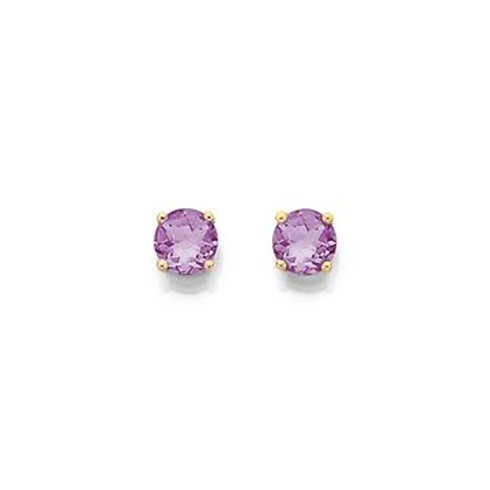 9ct Gold, Amethyst Stud Earrings