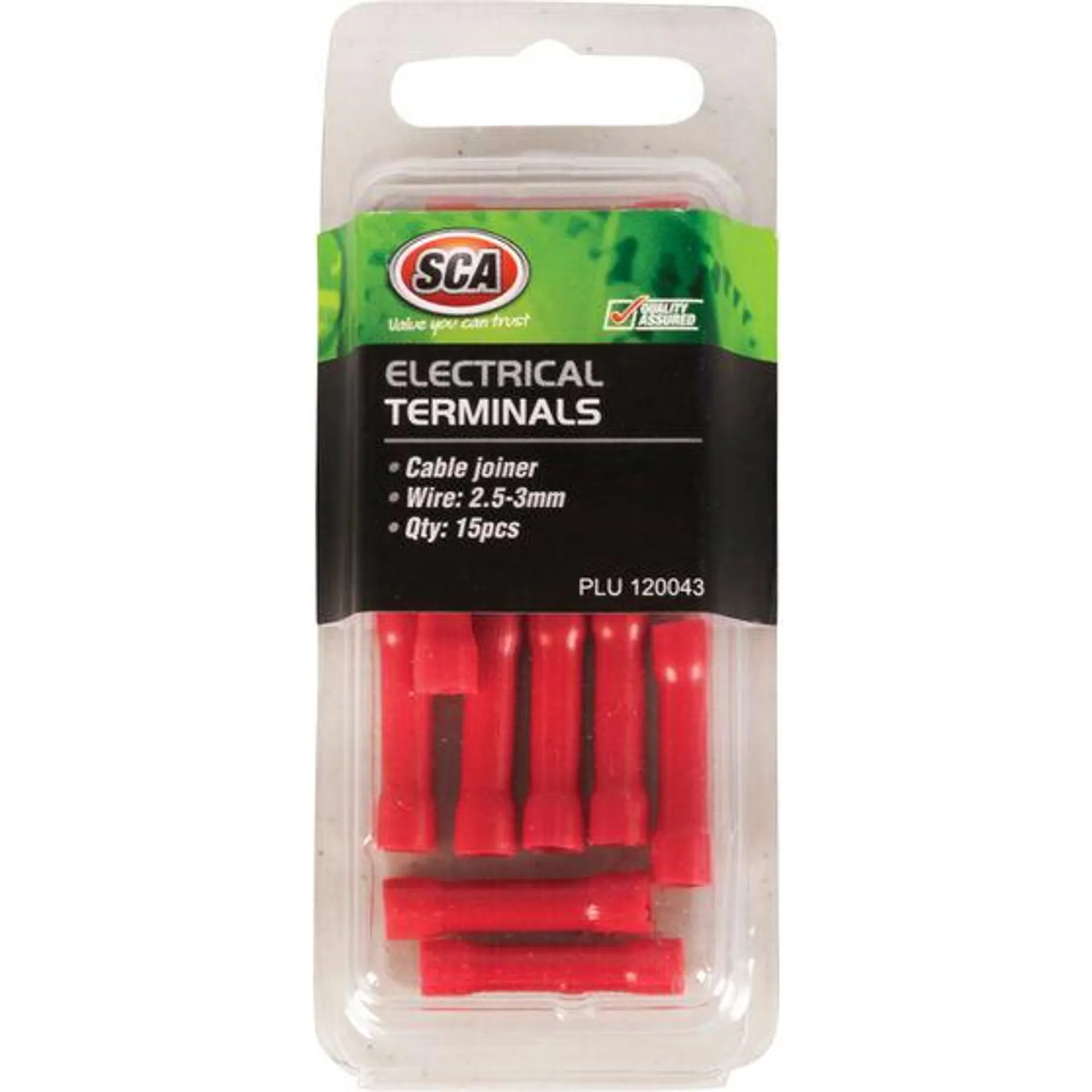 SCA Electrical Terminals - Cable Joiner, 2.5mm Red, 15 Pack