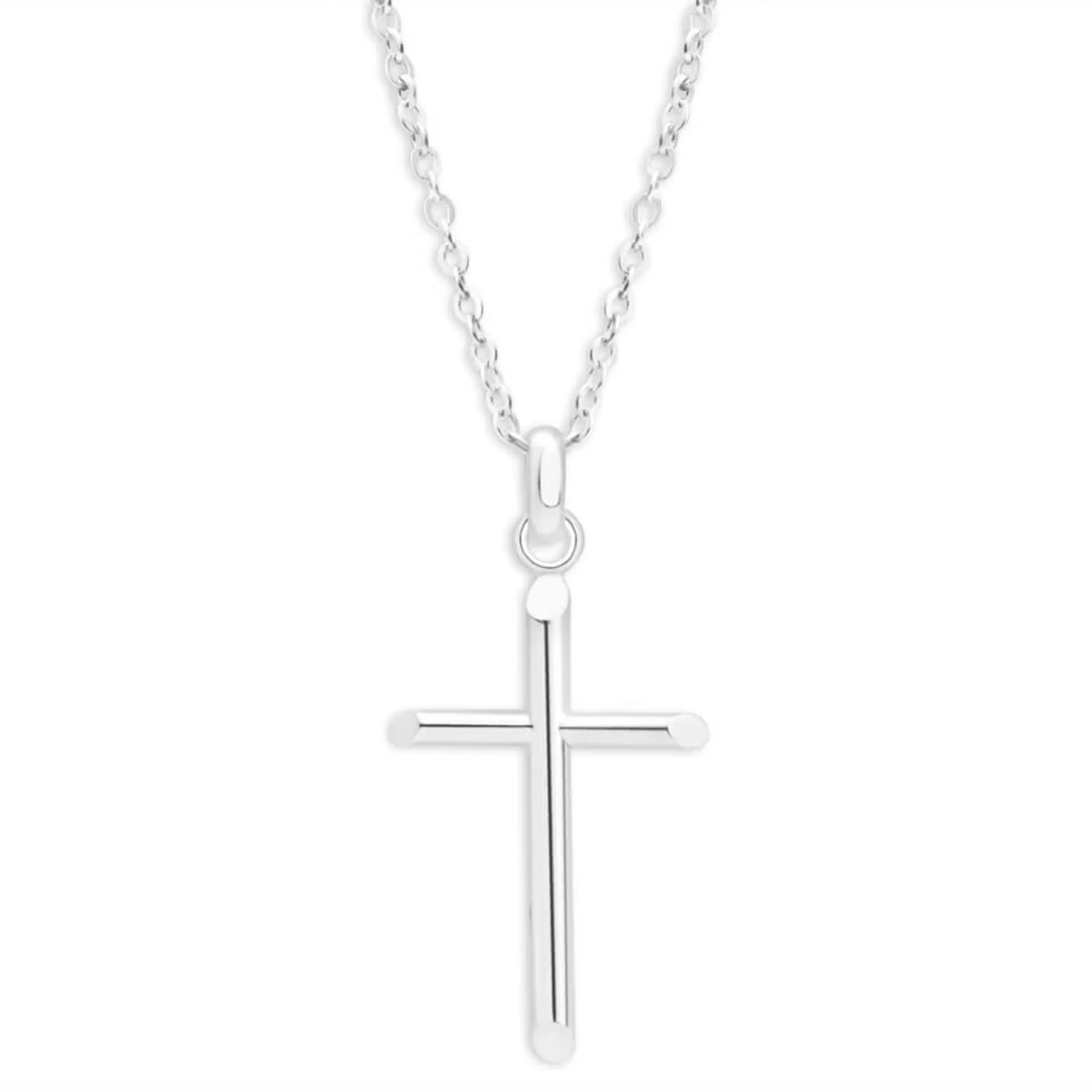 Sterling Silver Barrel Cross Pendant