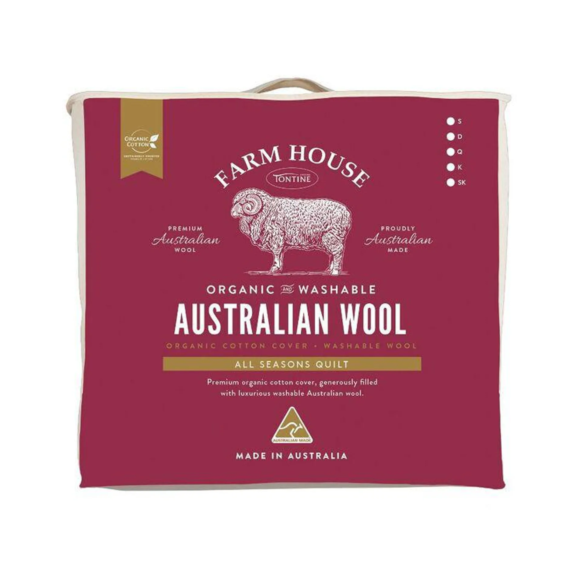 Tontine Farm House Australian Wool All Seasons Quilt White