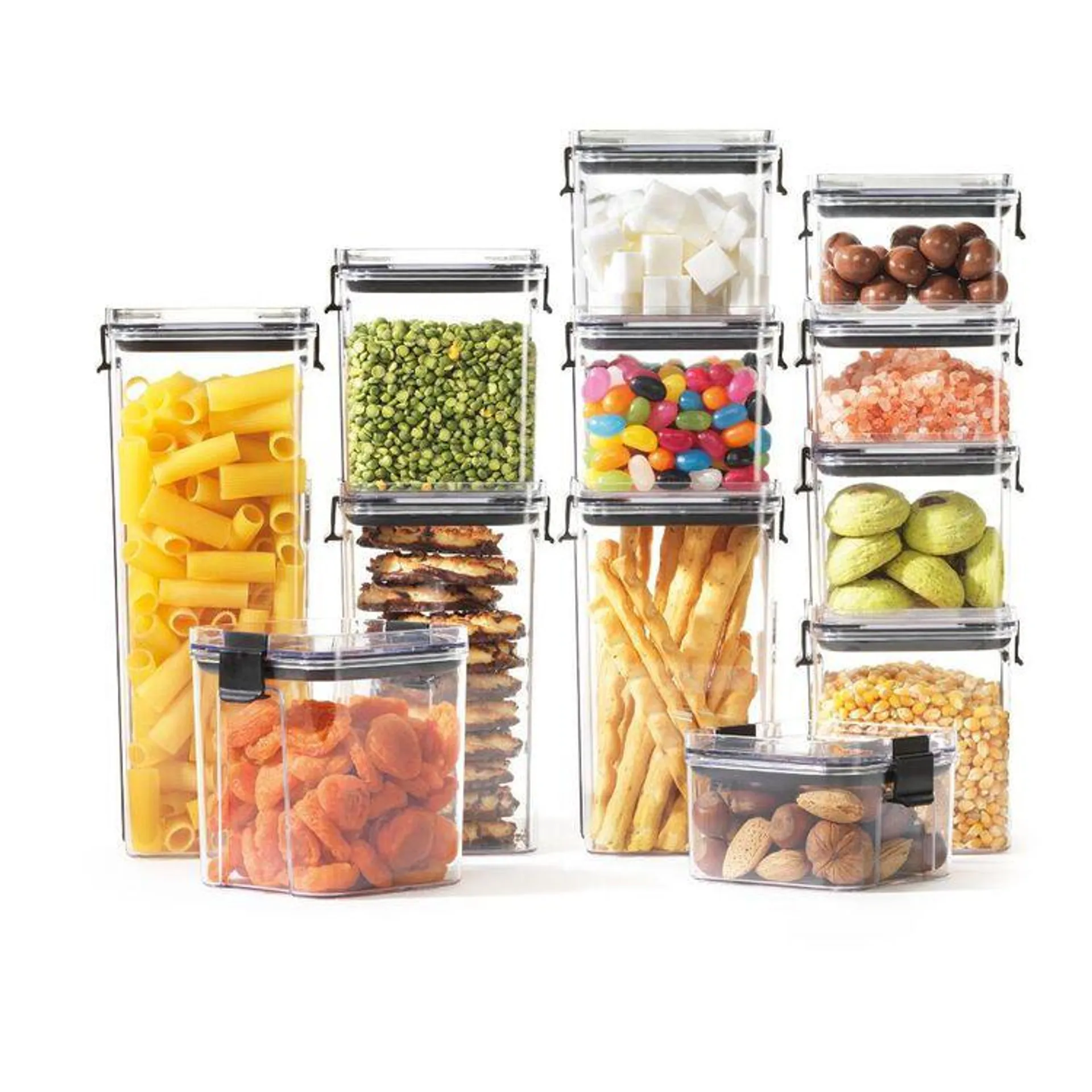 Culinary Co Clip Top Plastic Storage Containers 12 Piece Set Clear