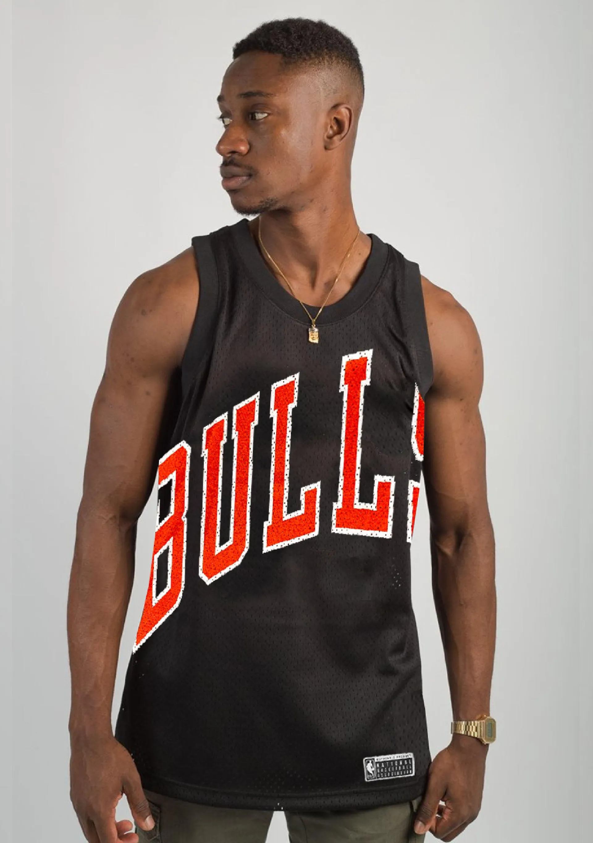 NBA Mens Chicago Bulls Mesh Jersey 7K2M17AA7-BUL