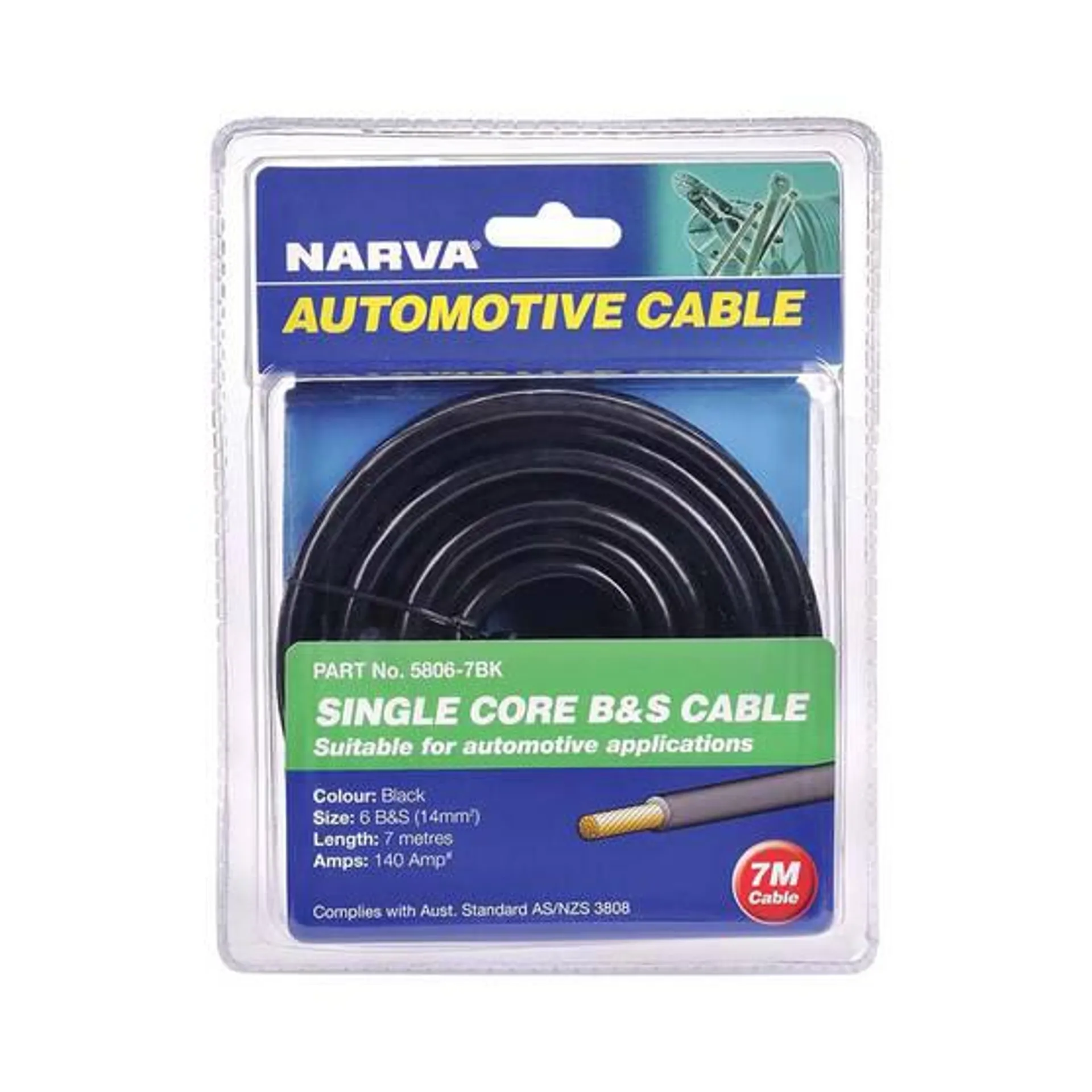 Narva 140A single Core 6 B and S Cable 7m Black