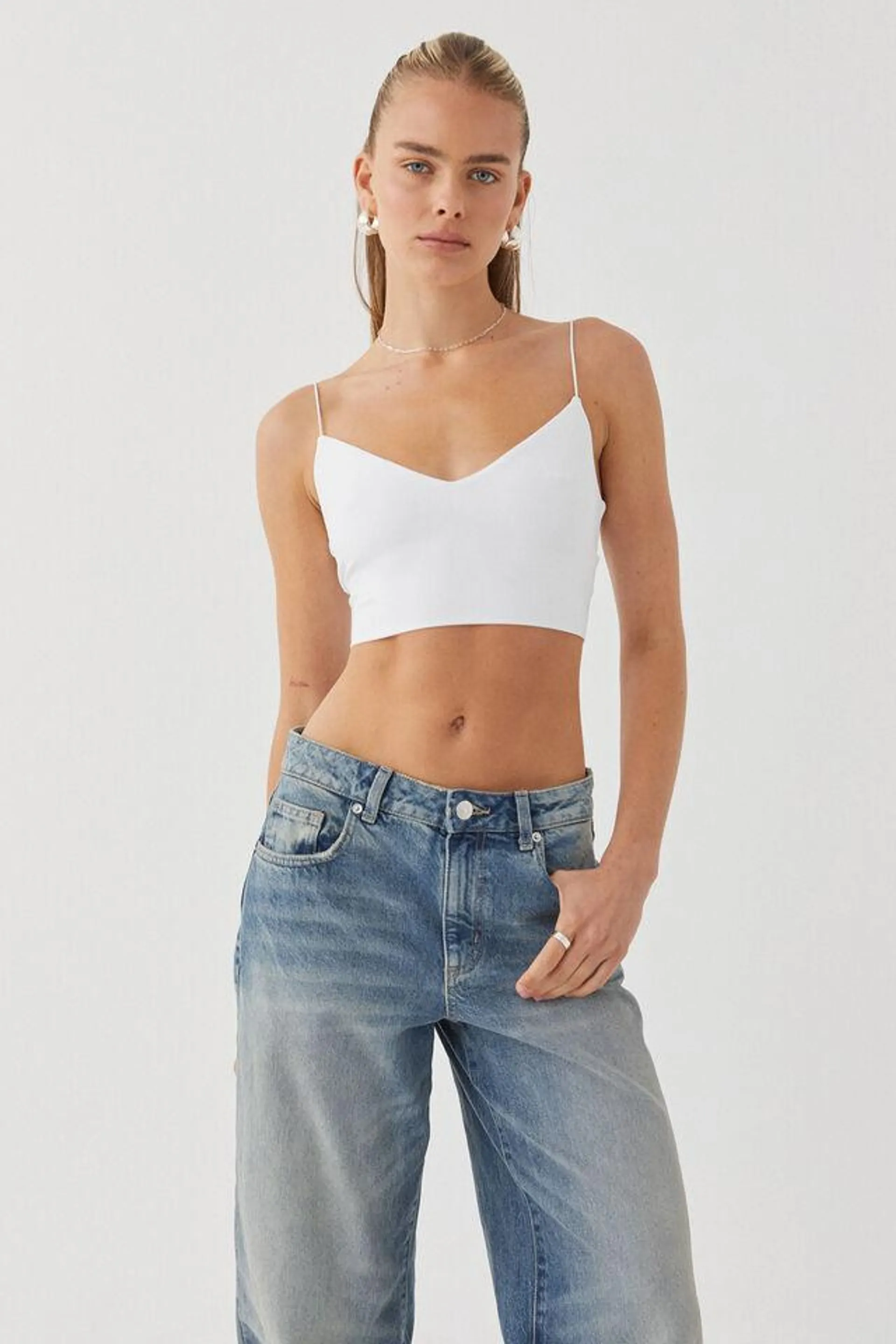 Luxe Cropped V Neck Cami