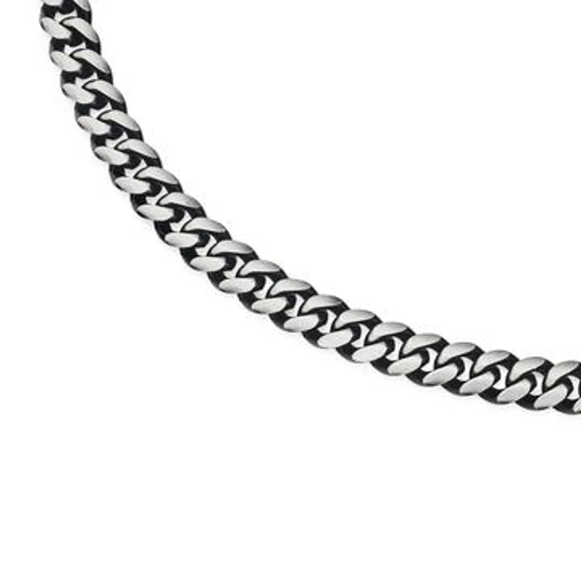 Steel 55cm Oxidised Rounded Curb Chain