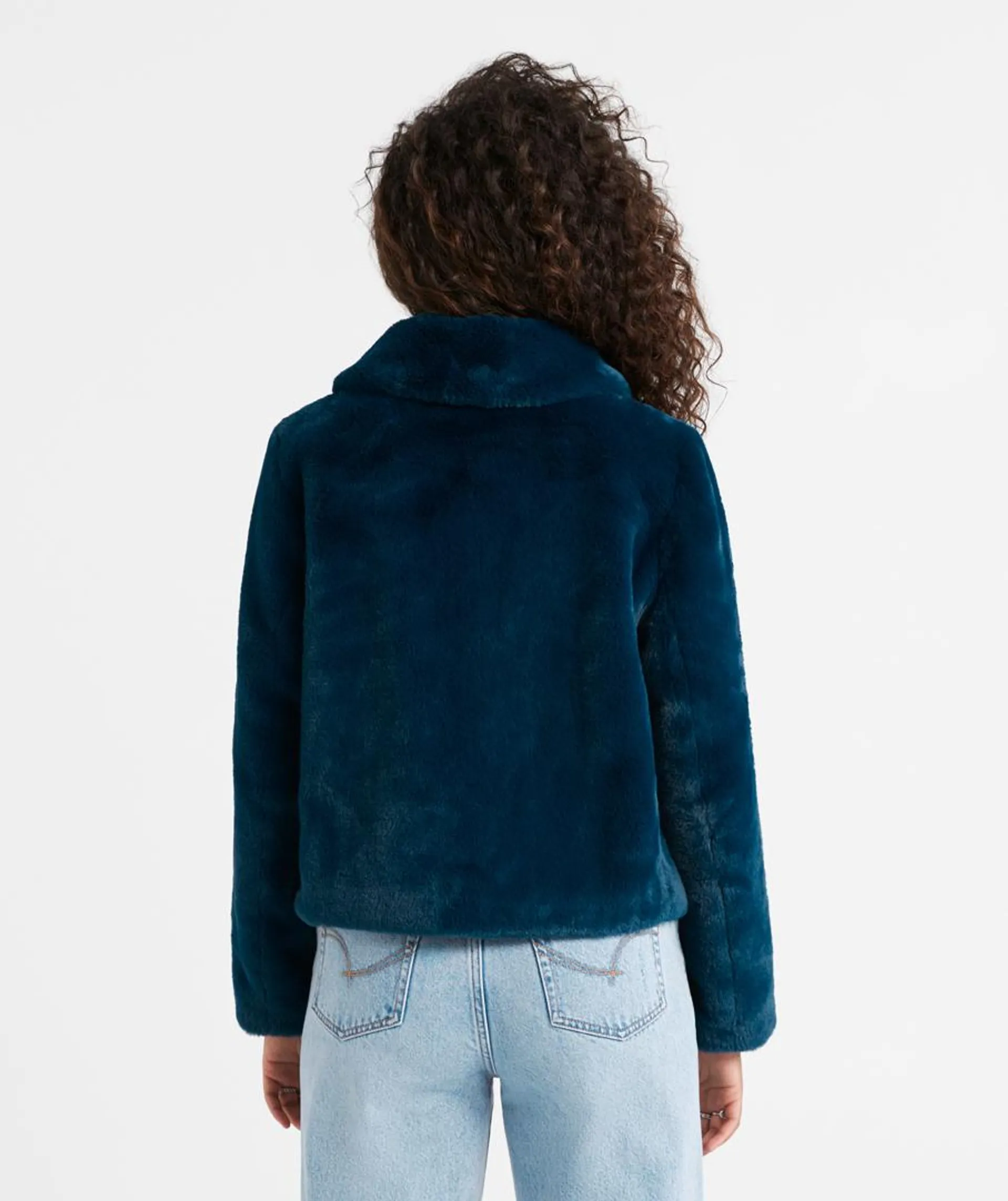 ALESSIA FAUX FUR ZIP UP JACKET