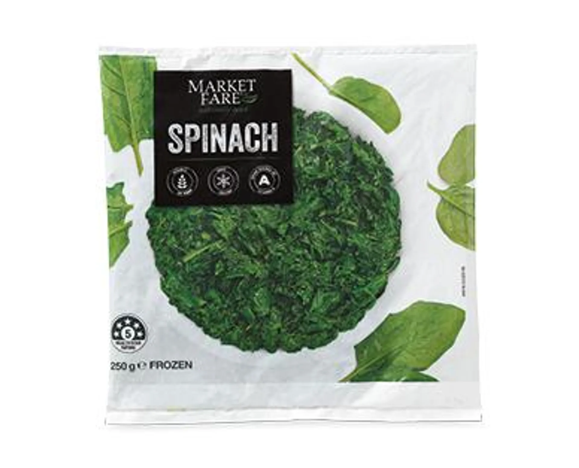 Market Fare Frozen Spinach 250g