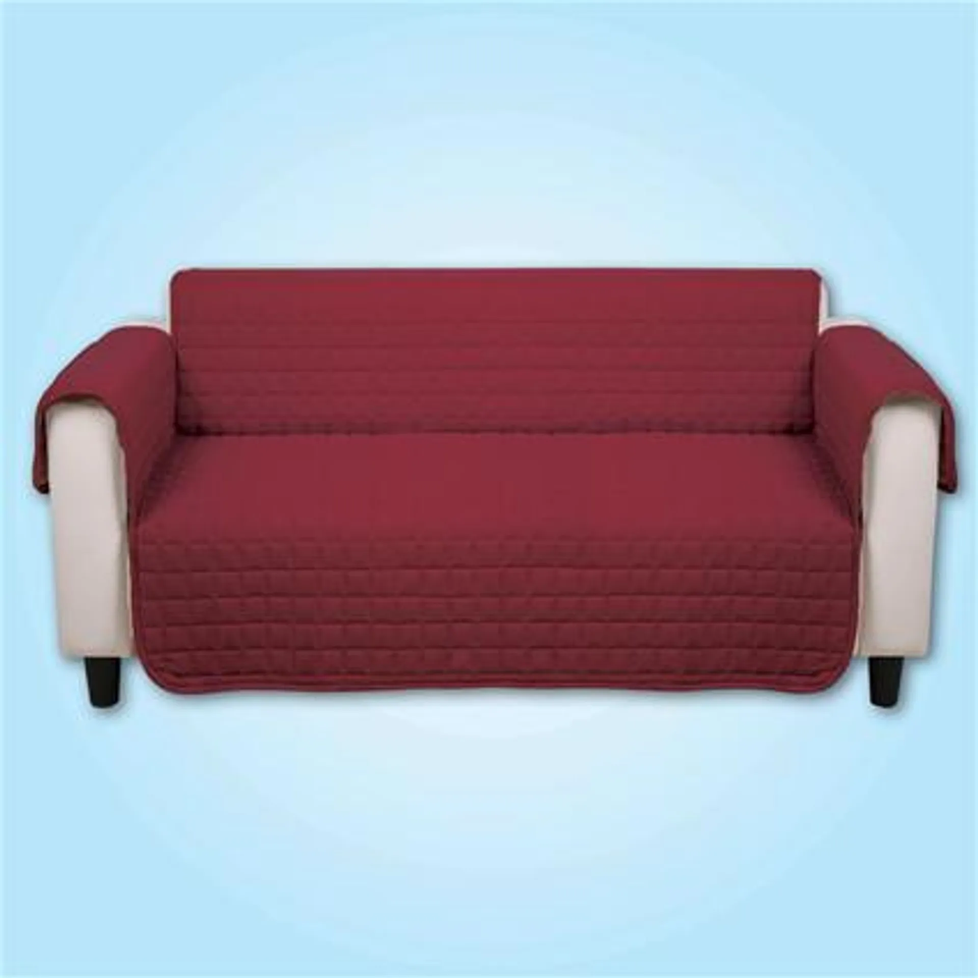 Quilted Cover Burgundy - 3 Seater