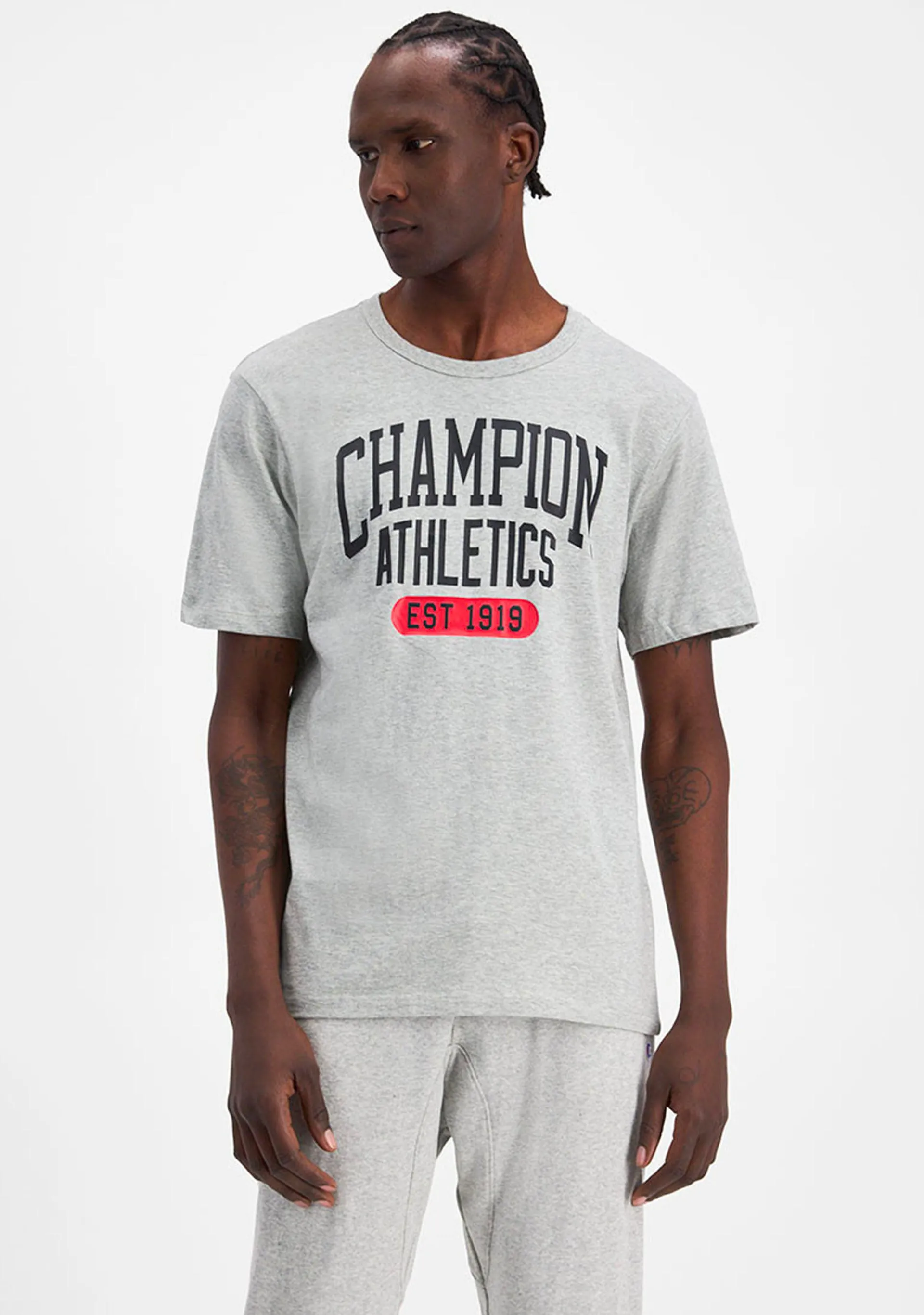 Champion Mens SPS Graphic Print Tee Grey AV8QN 0BS