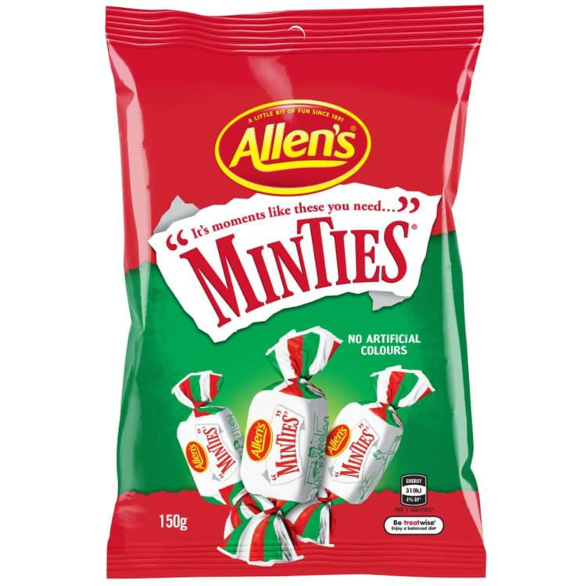 Allen's Minties Mint Chew Lollies Bag