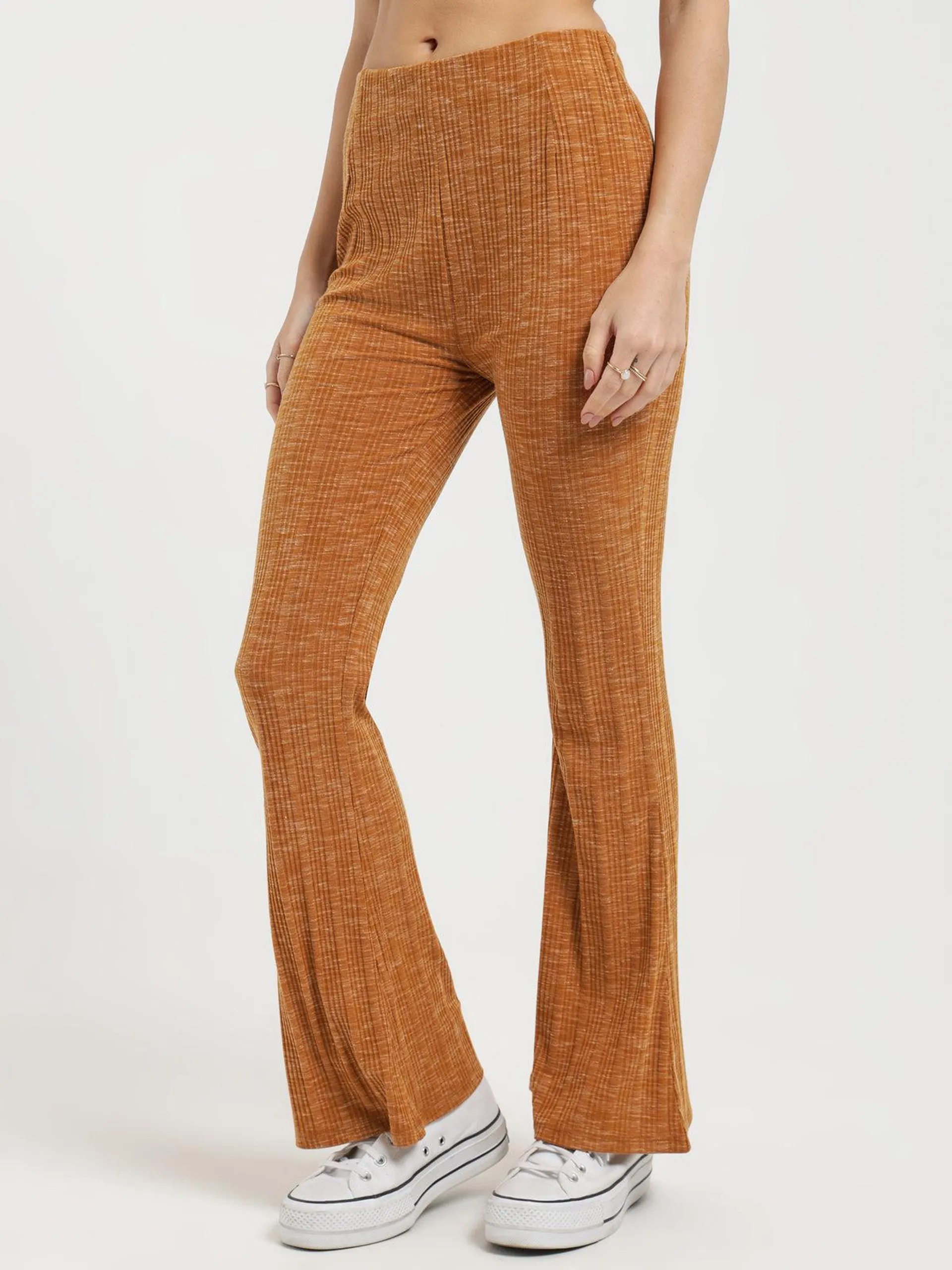 Koa Knit Rib Pants in Cinnamon