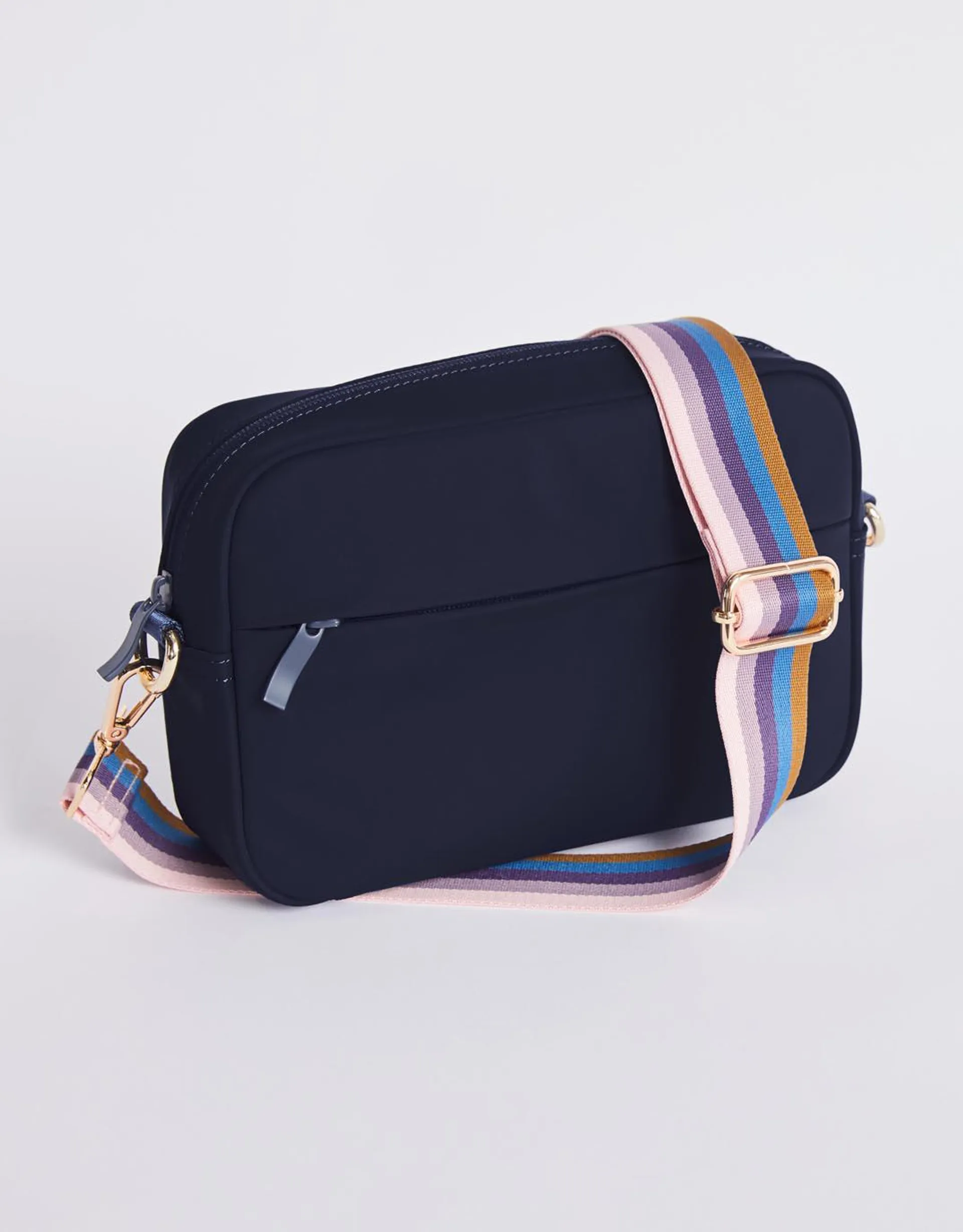 Off-Duty Crossbody Bag - Navy/Lilac Stripe