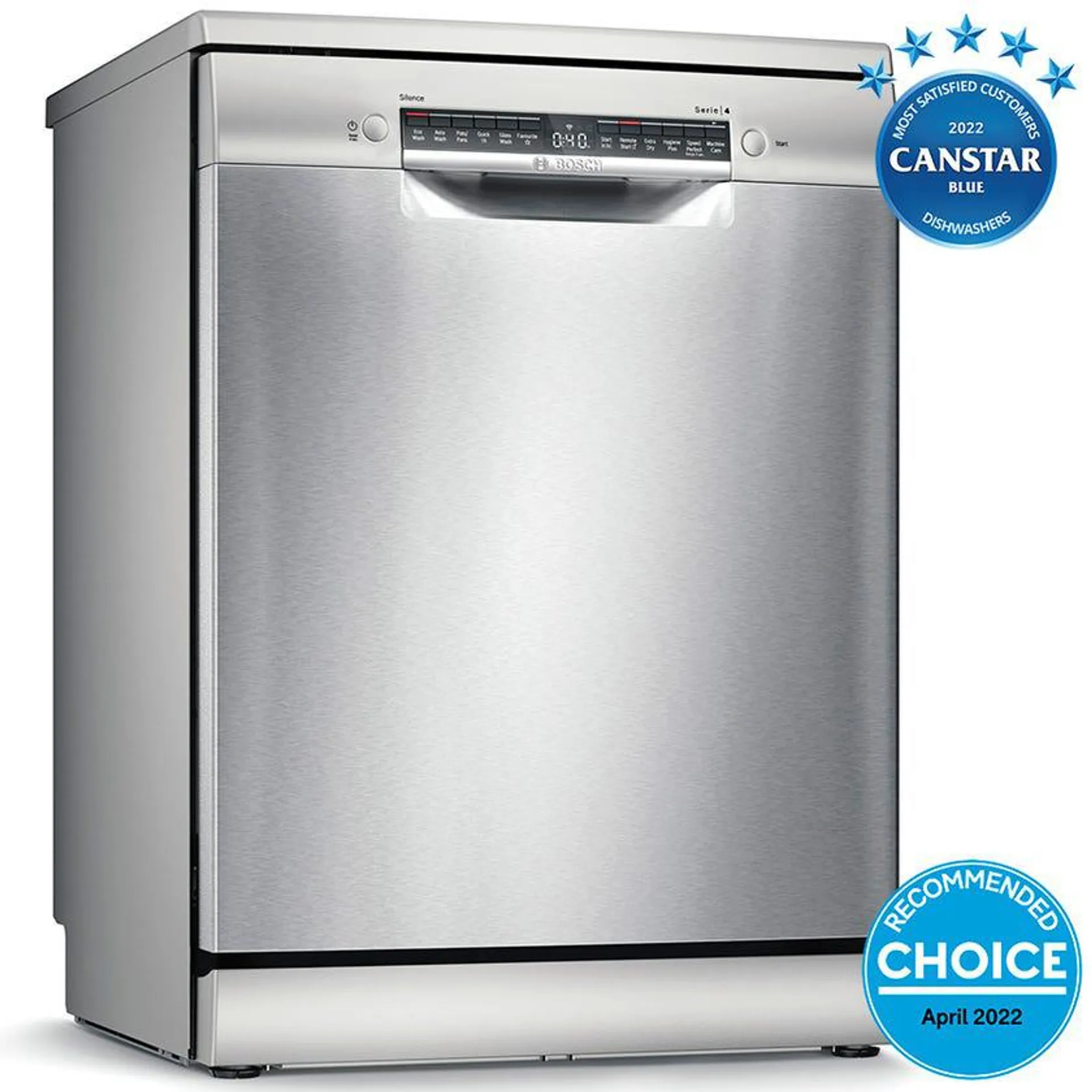 Bosch SMS4HTI01A Serie 4 Stainless Steel Freestanding Dishwasher