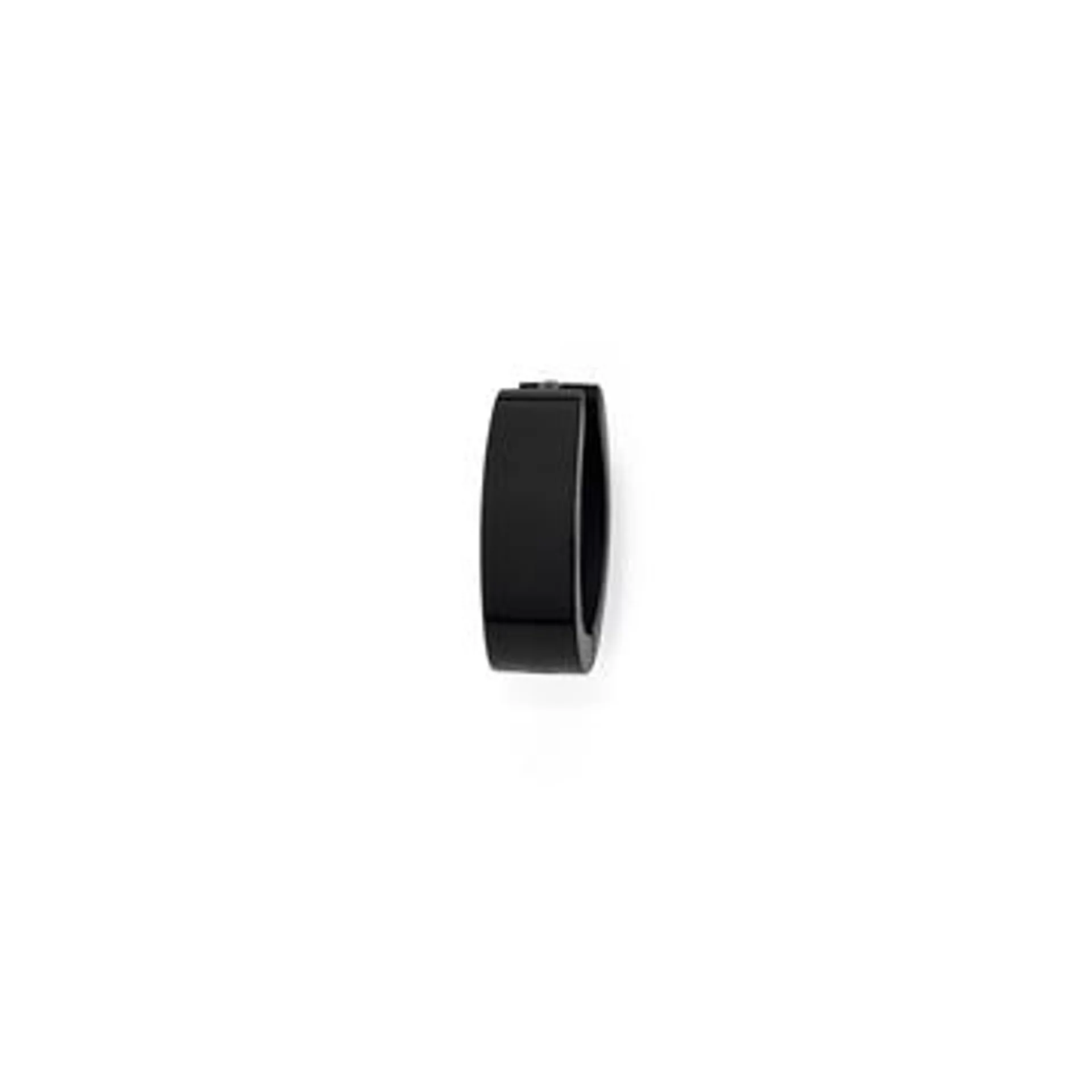 Steel Plain Black Huggie Earring