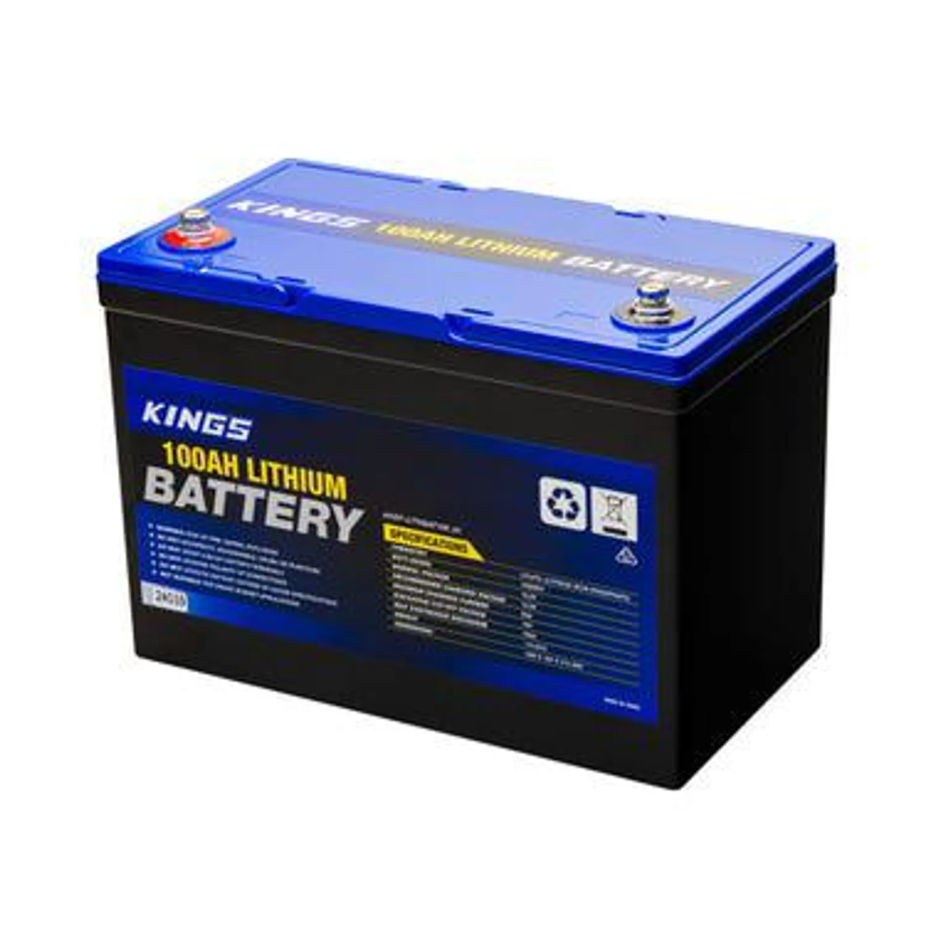 Kings 12V 100Ah Lithium LiFePO4 Battery | Quality integrated BMS | 2000+ Cycles | Long Life