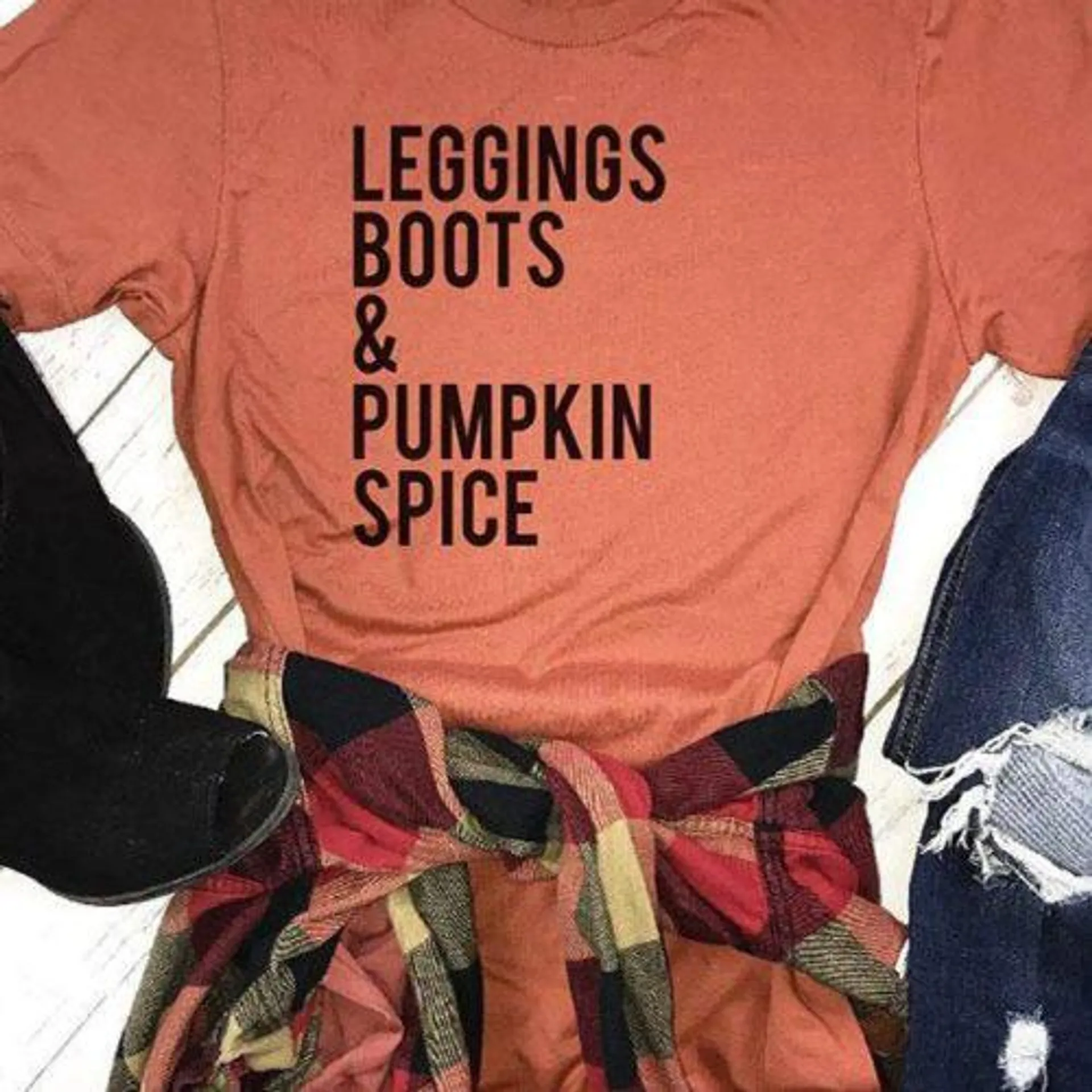 Leggings Leggings Boots & Pumpkin Spice T-Shirt