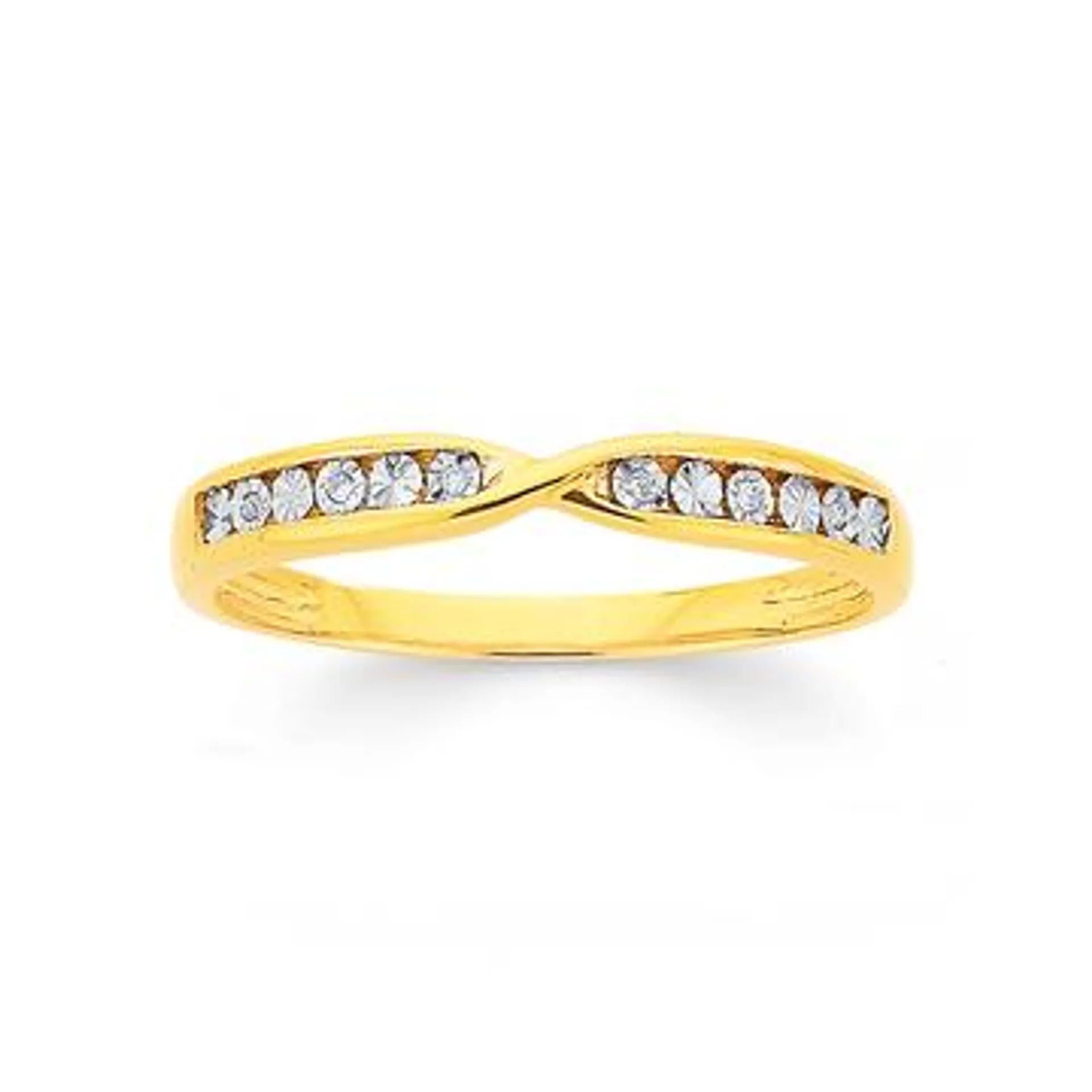 9ct, Diamond Miracle Set Crossover Band