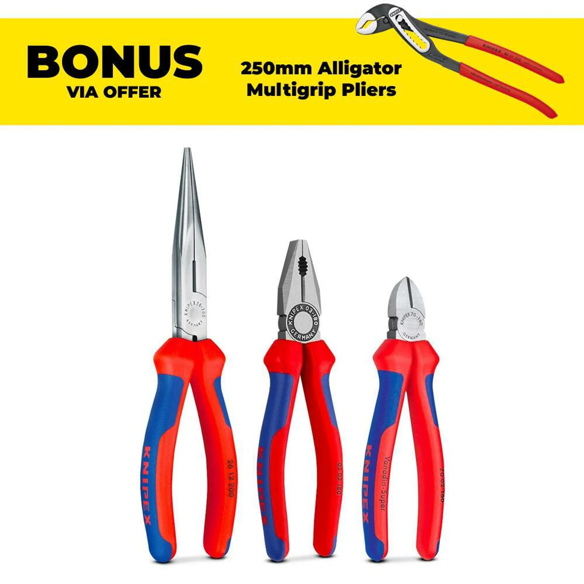 Knipex KBP092 3pce Assembly Plier Set - MADE IN GERMANY