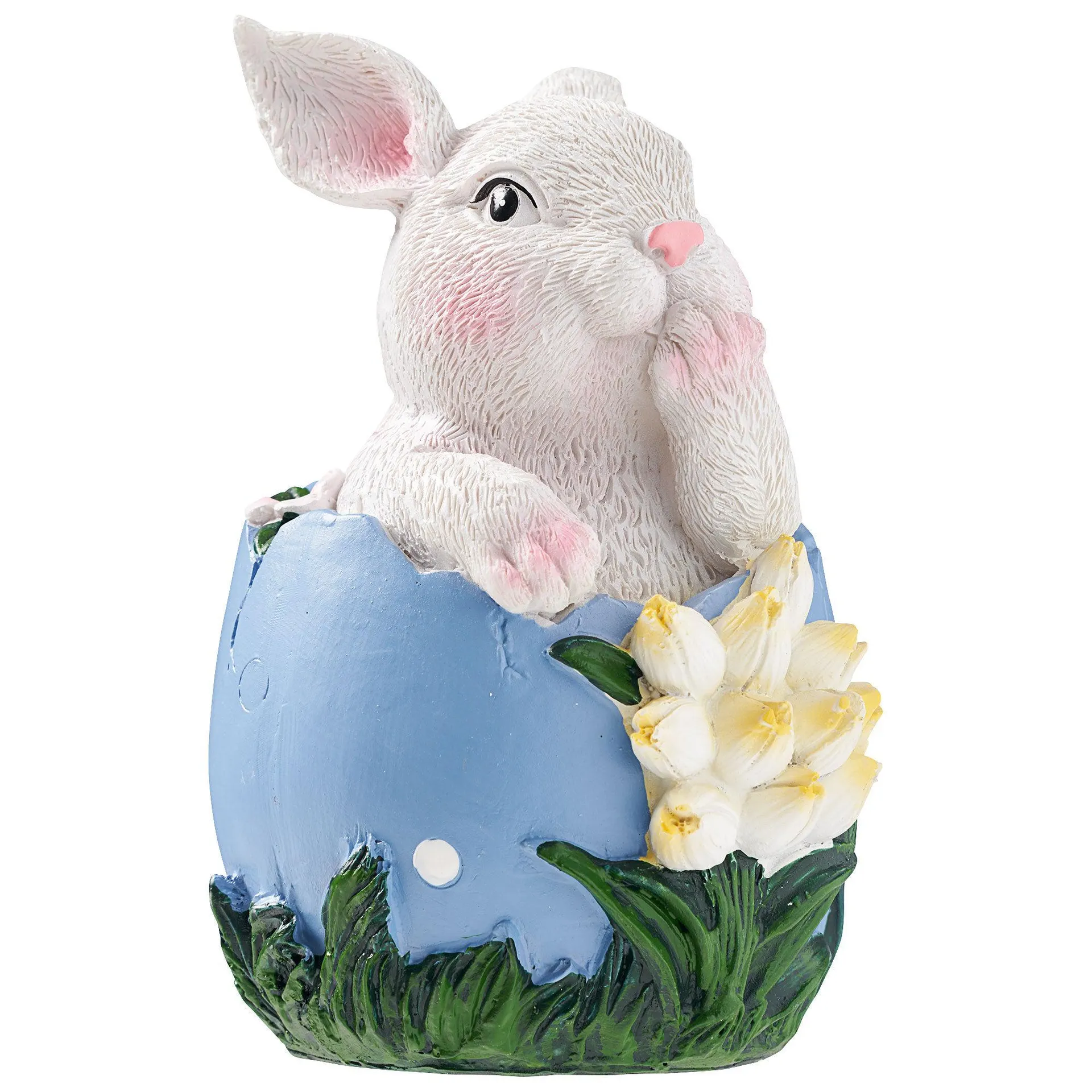 Easter Bunny In Egg Figure Blue/Yellow