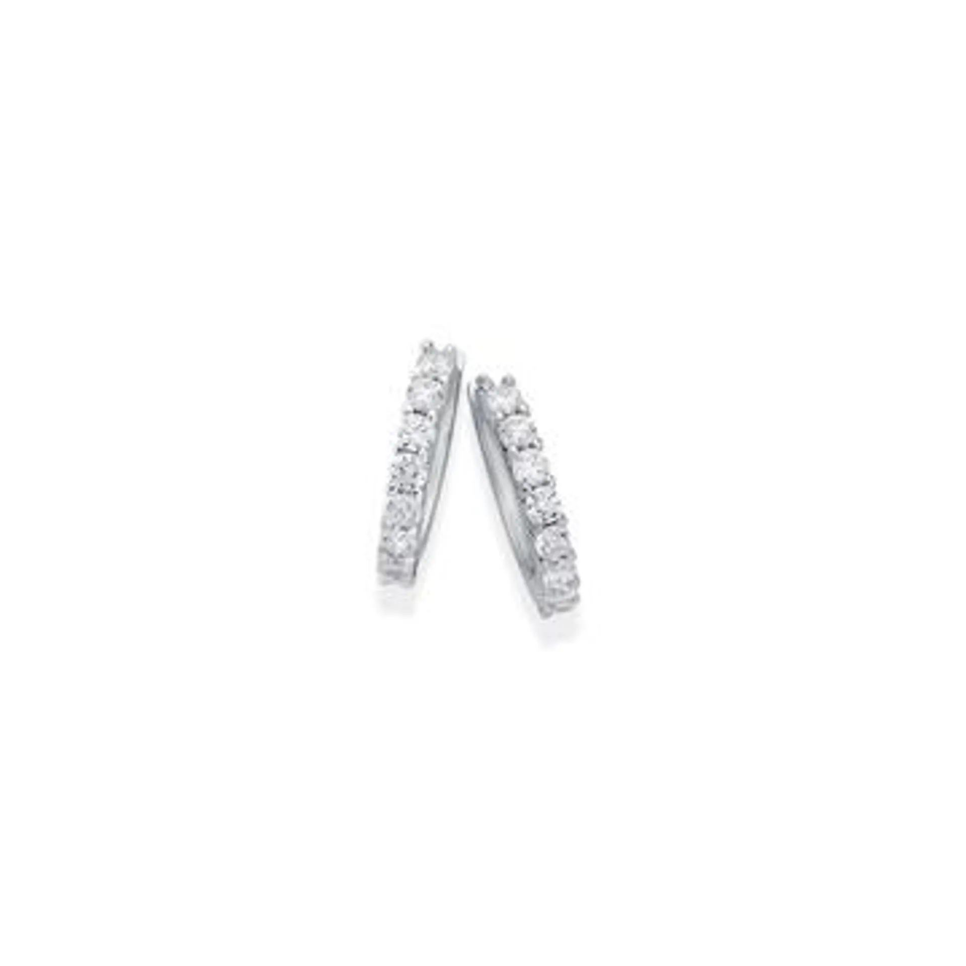 Sterling Silver CZ Huggie Earrings