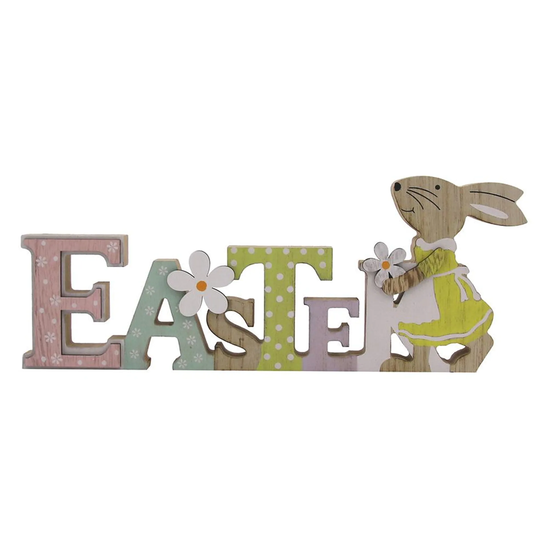Easter Sign with Rabbit 30cm Ea