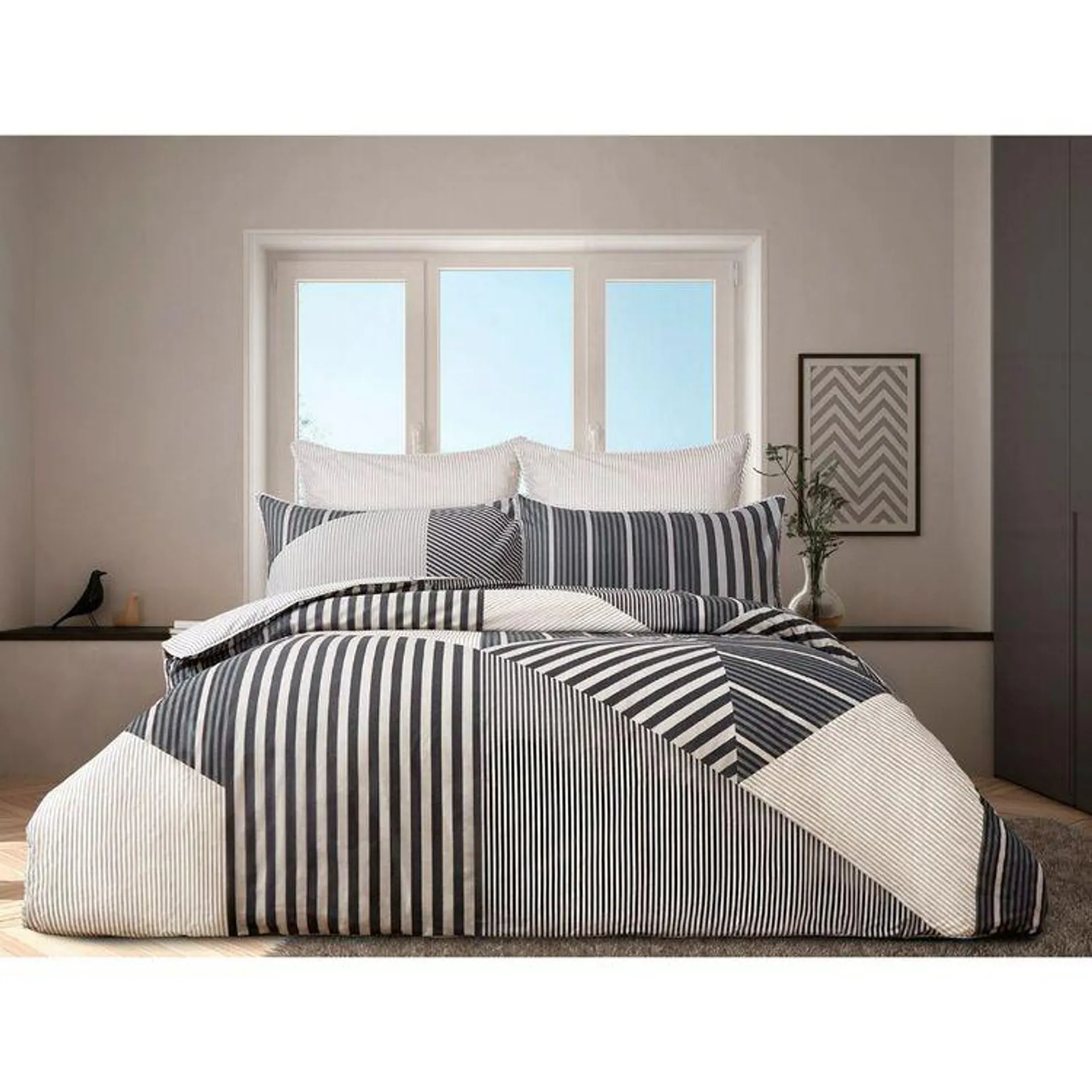 KOO Henley Quilt Cover Set Grey