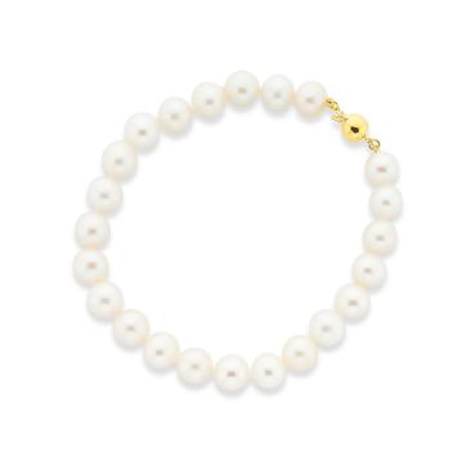 9ct Gold Cultured Freshwater Pearl Knotted Bracelet