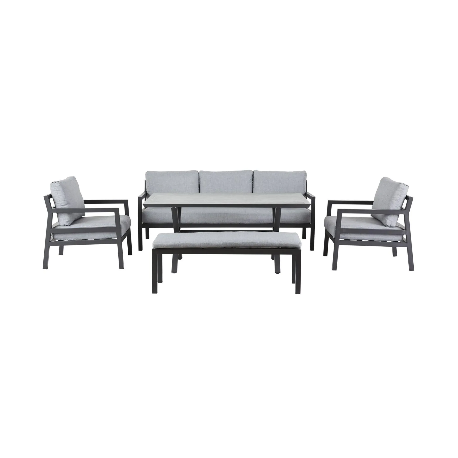 Hemmy 5 Pce Dining Set Charcoal