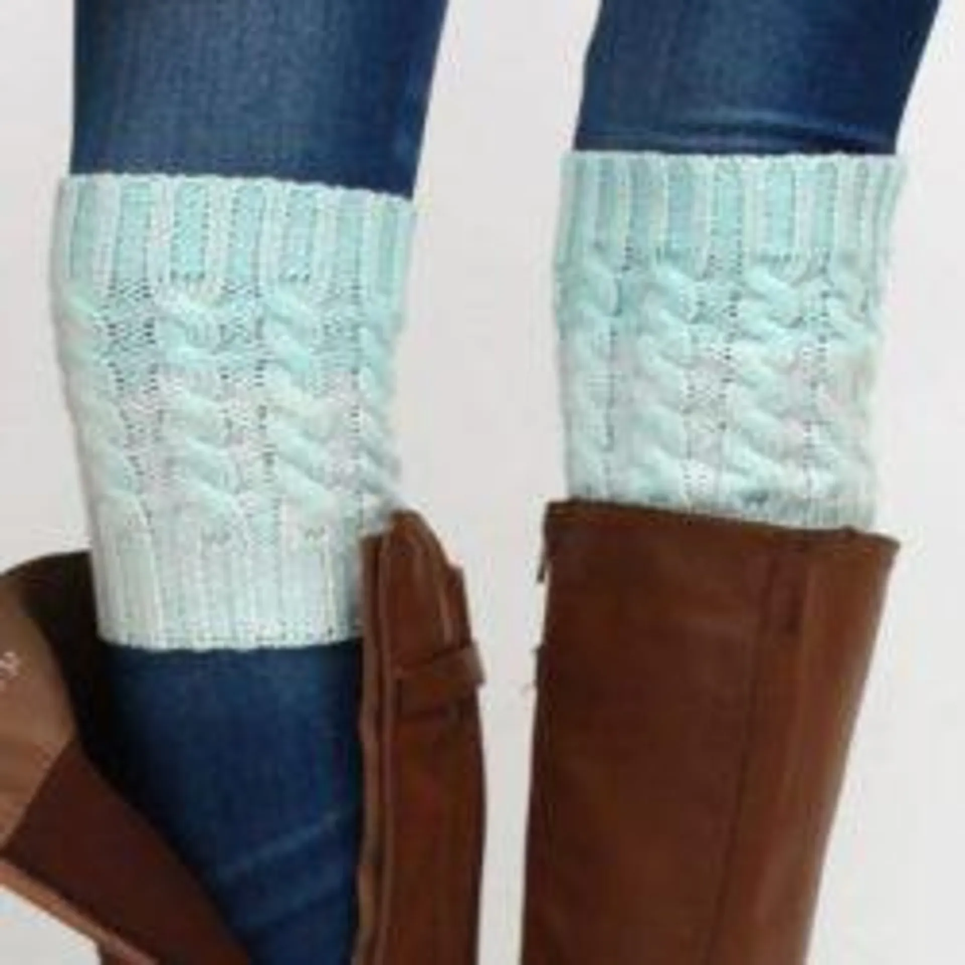 Two-Color Two-Color Splicing Knitted Boot Socks