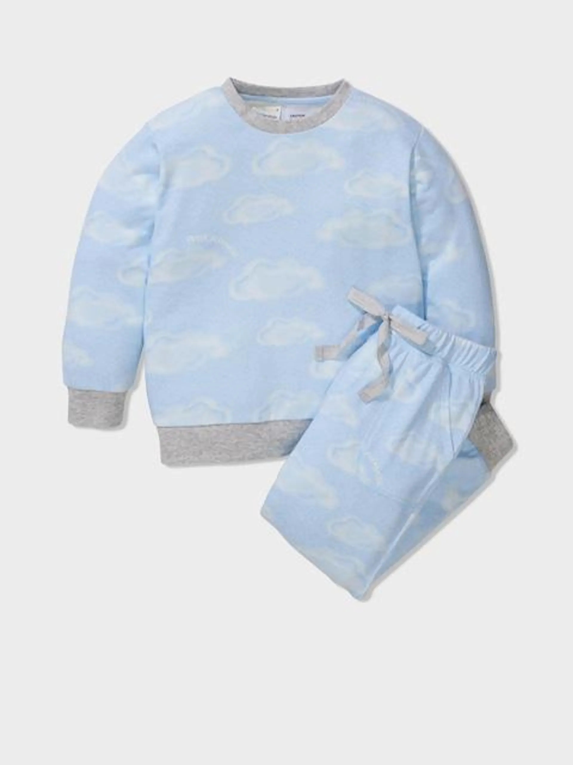 Jnr Kids Fuzzy Cloud Pj Set