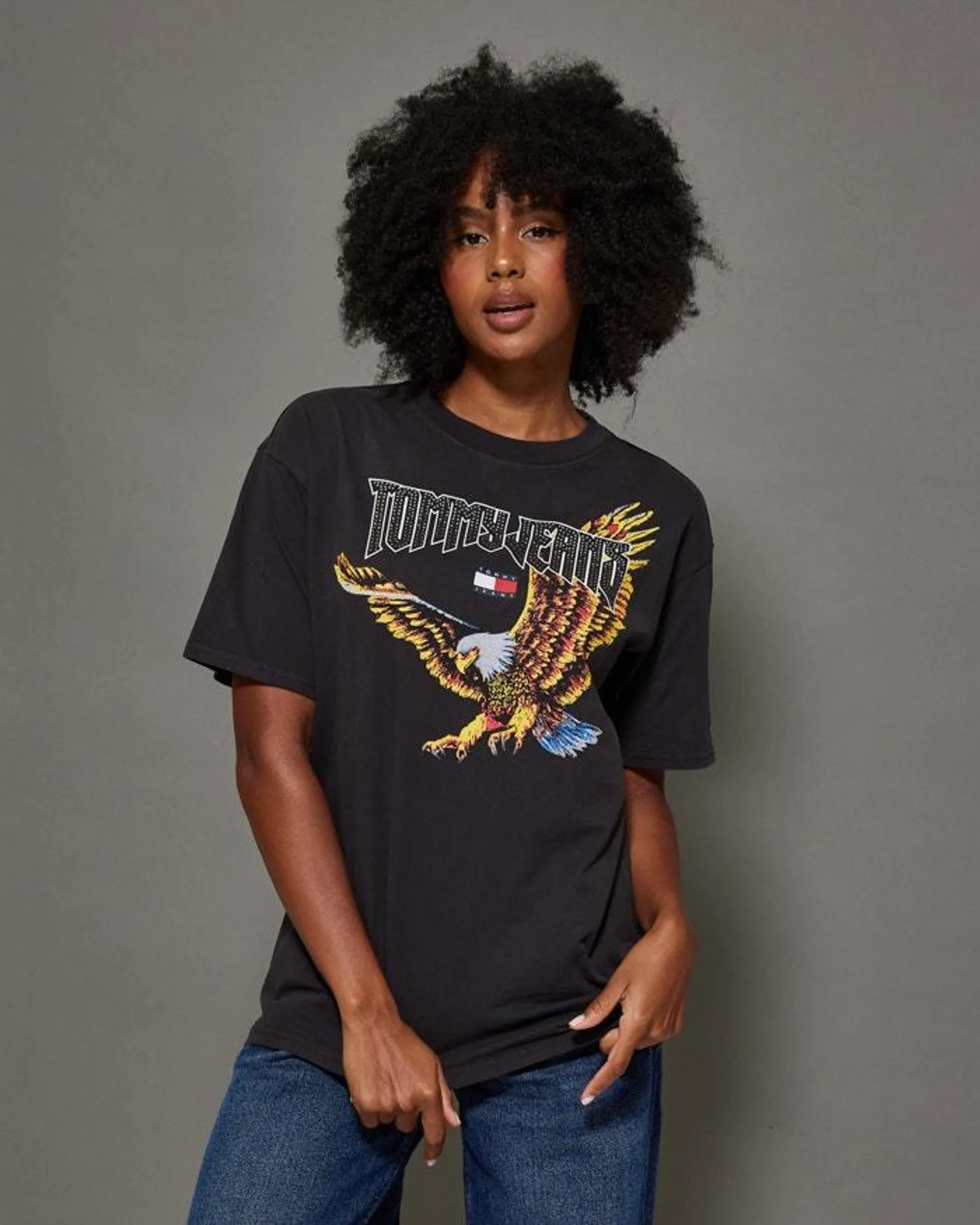 Eagle Print Oversized Fit T-Shirt