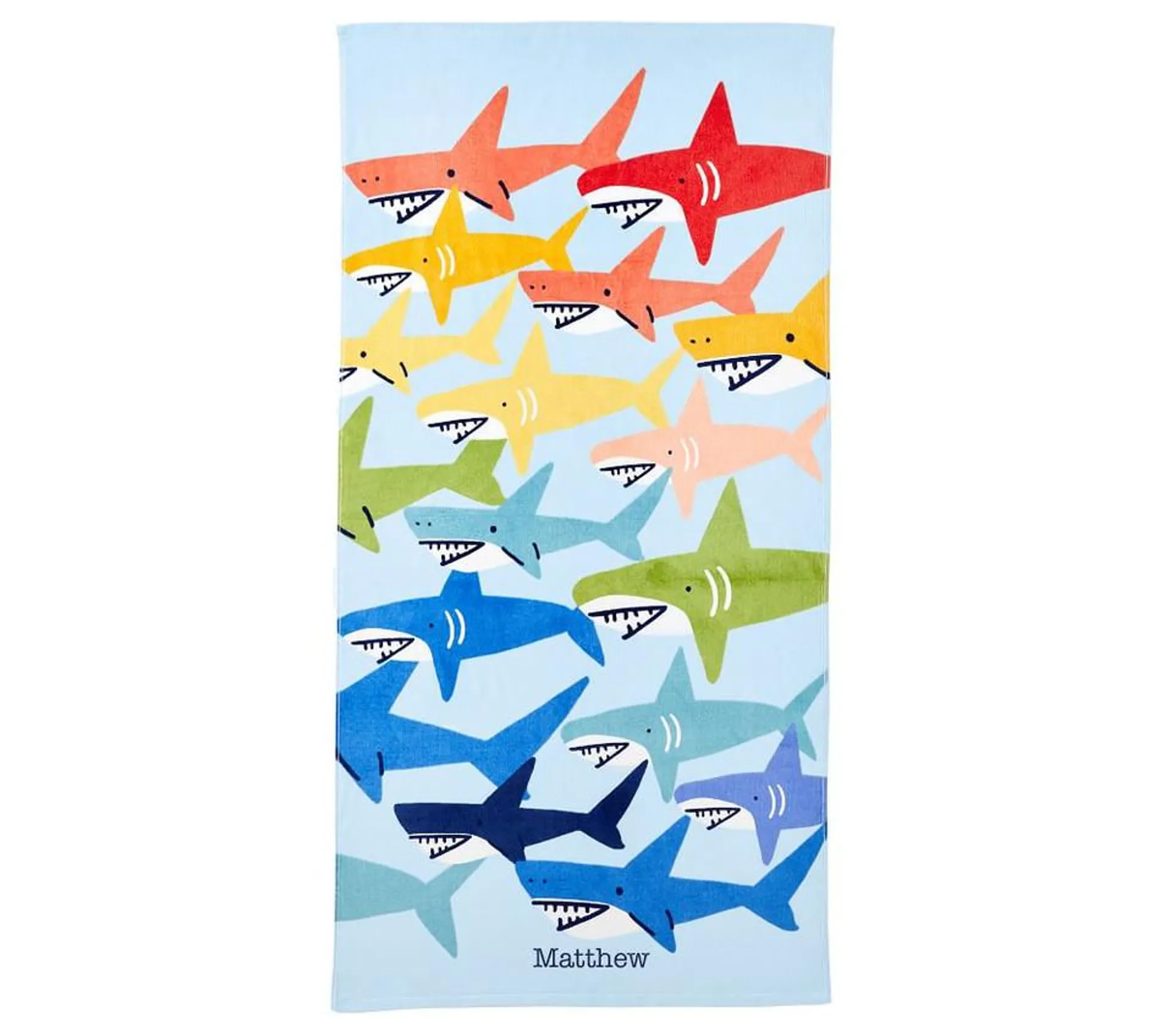 Rainbow Shark Kids Beach Towel