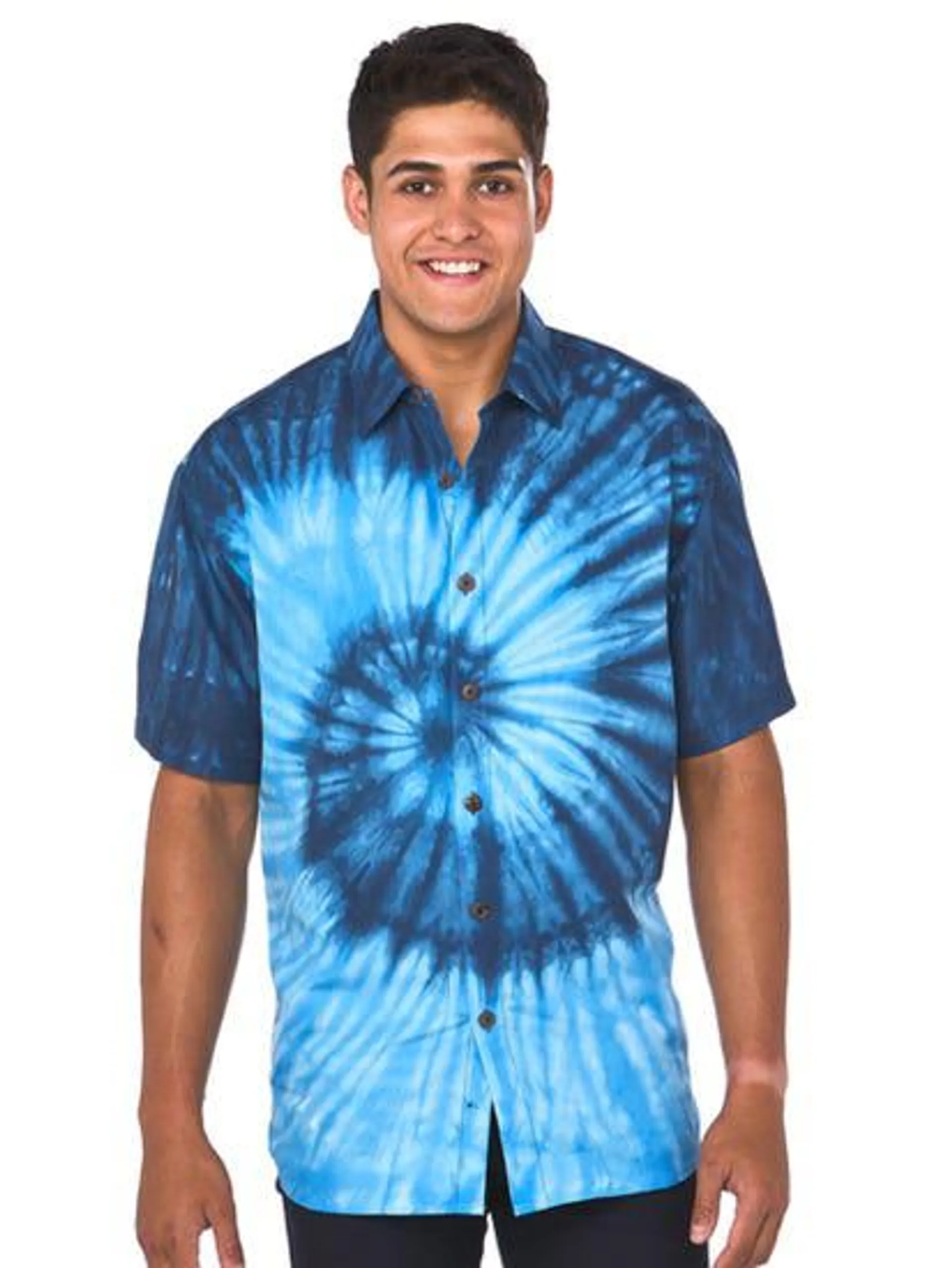 Lowes Blue Tie Dye Hawaiian Shirt