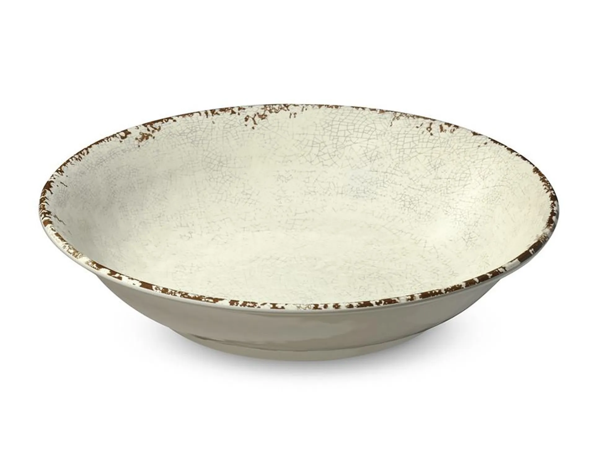 Rustic Melamine Serving Bowl, Ivory