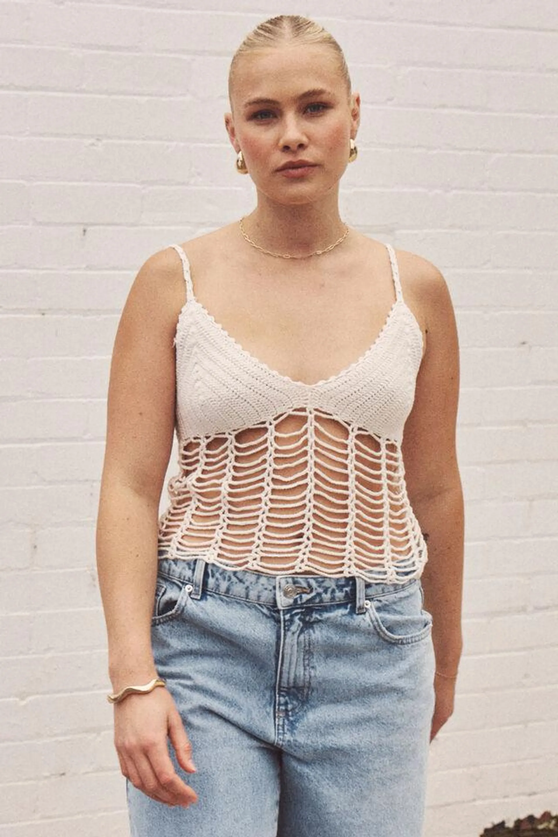 Havana Open Crochet Cami