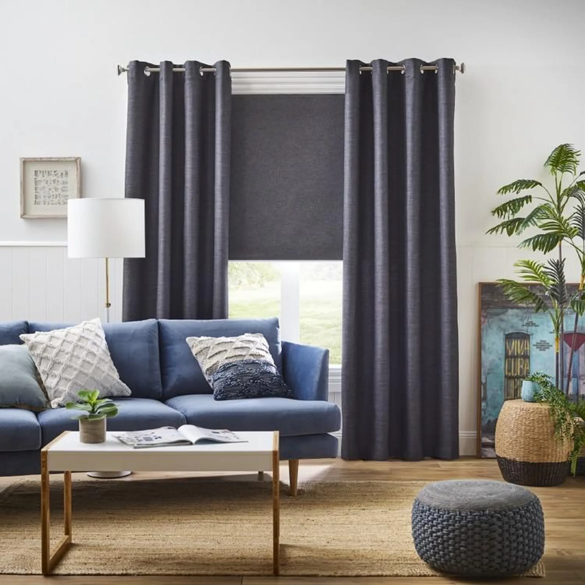 Gummerson Rylee Eyelet Curtains Graphite