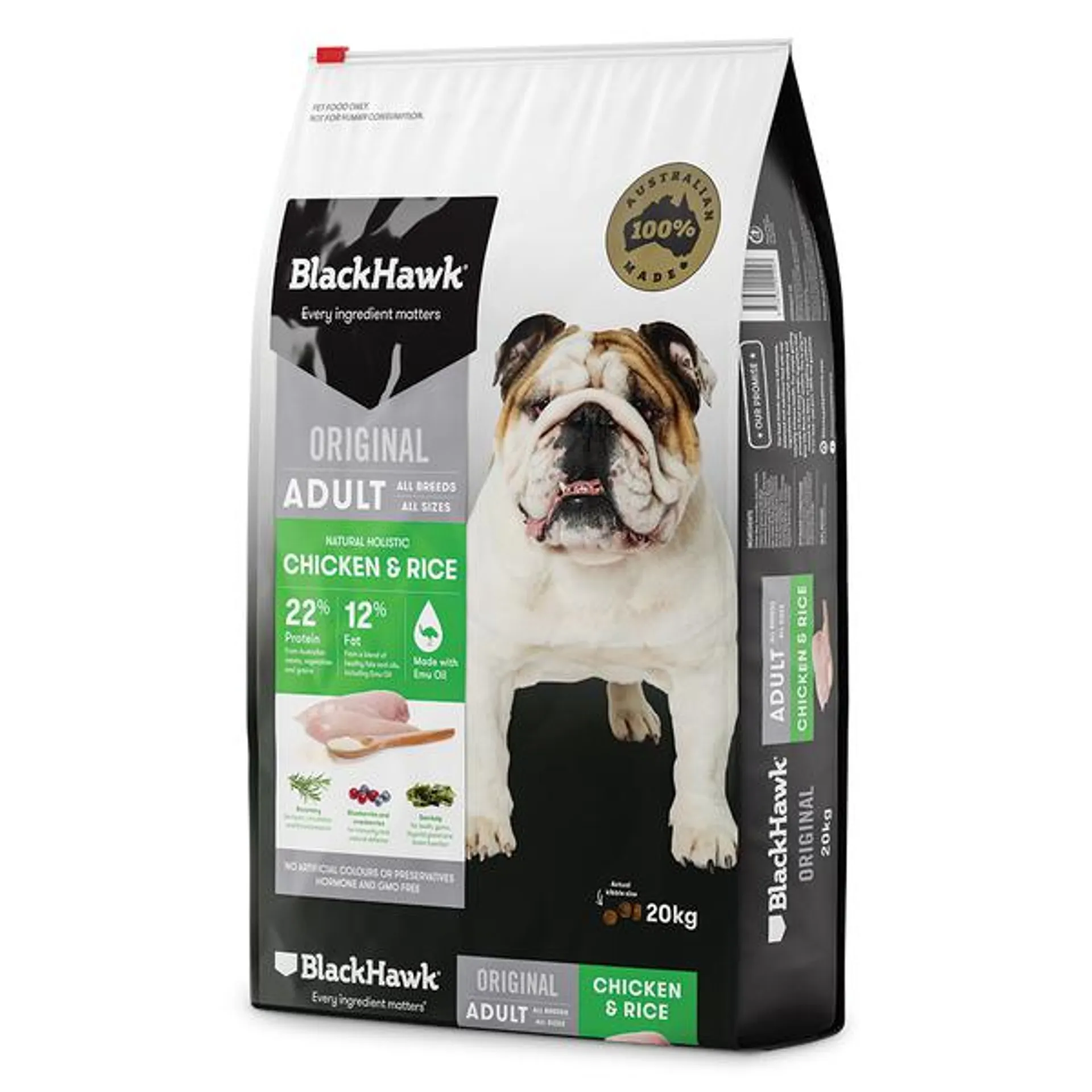 Black Hawk - Chicken & Rice Adult Dog Dry Food (20kg)