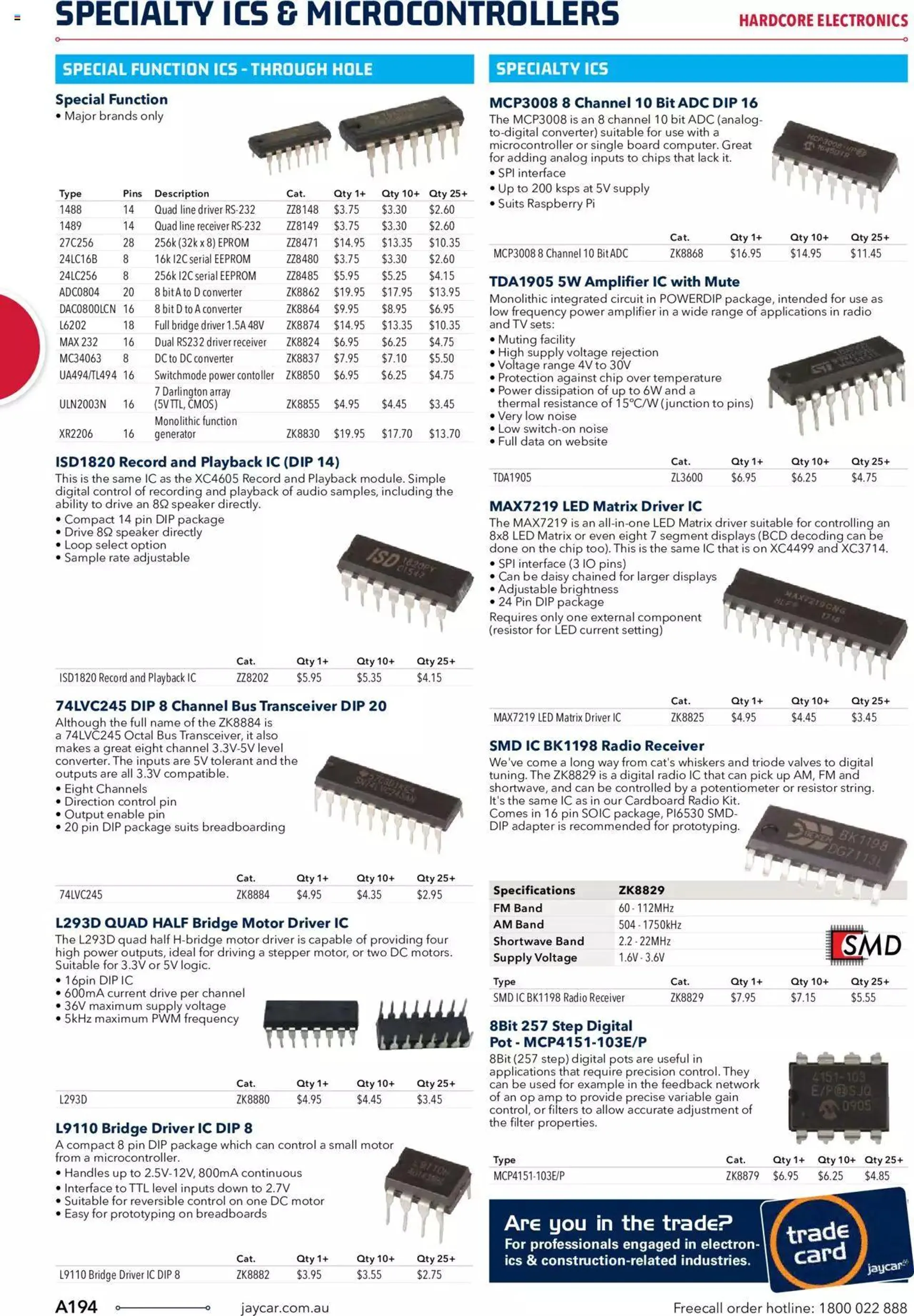 Jaycar Engineering And Scientific Catalogue Back - Catalogue valid from 27 October to 31 January 2024 - page 194