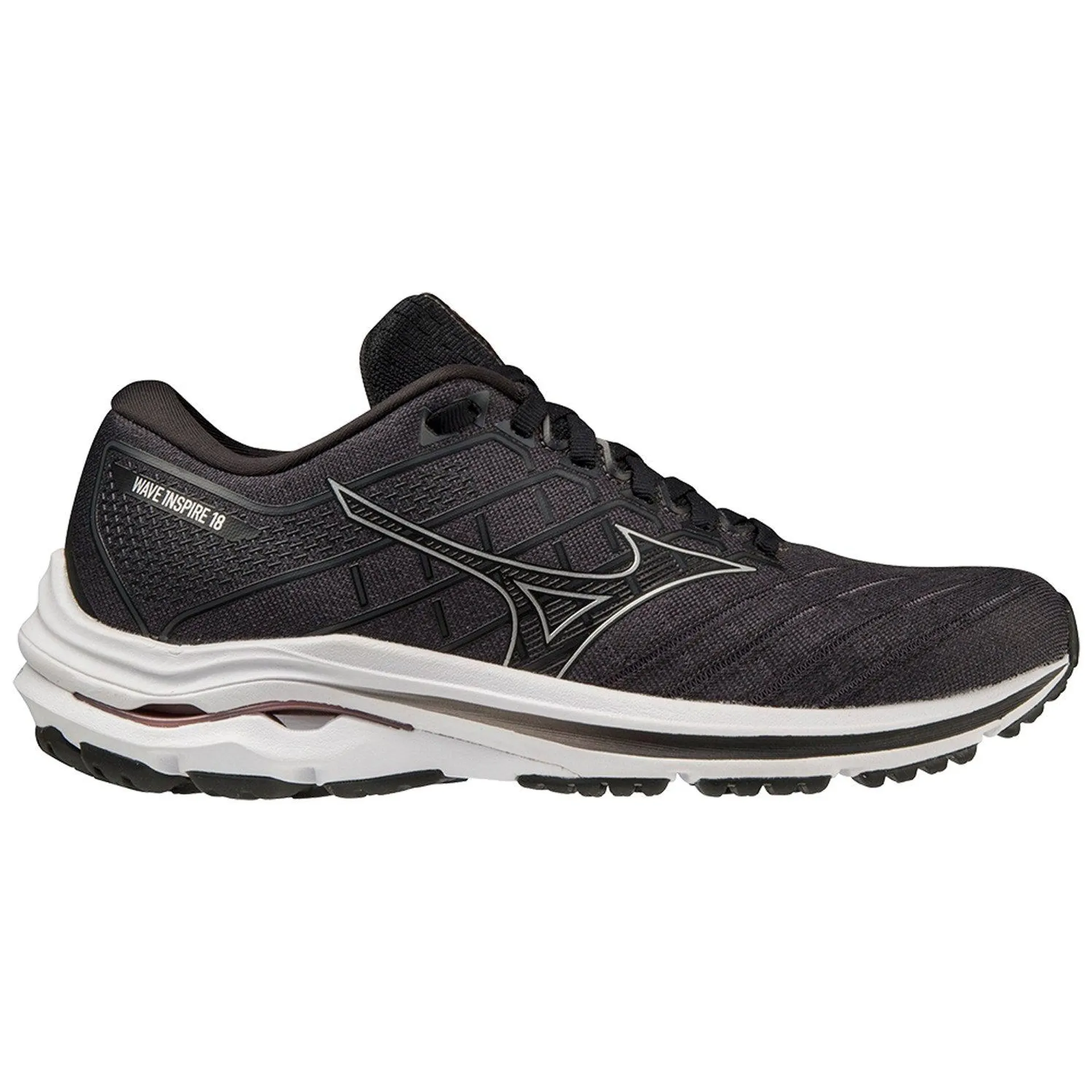 Mizuno Wave Inspire 18 (D) - Womens - Black/Silver/Ebony