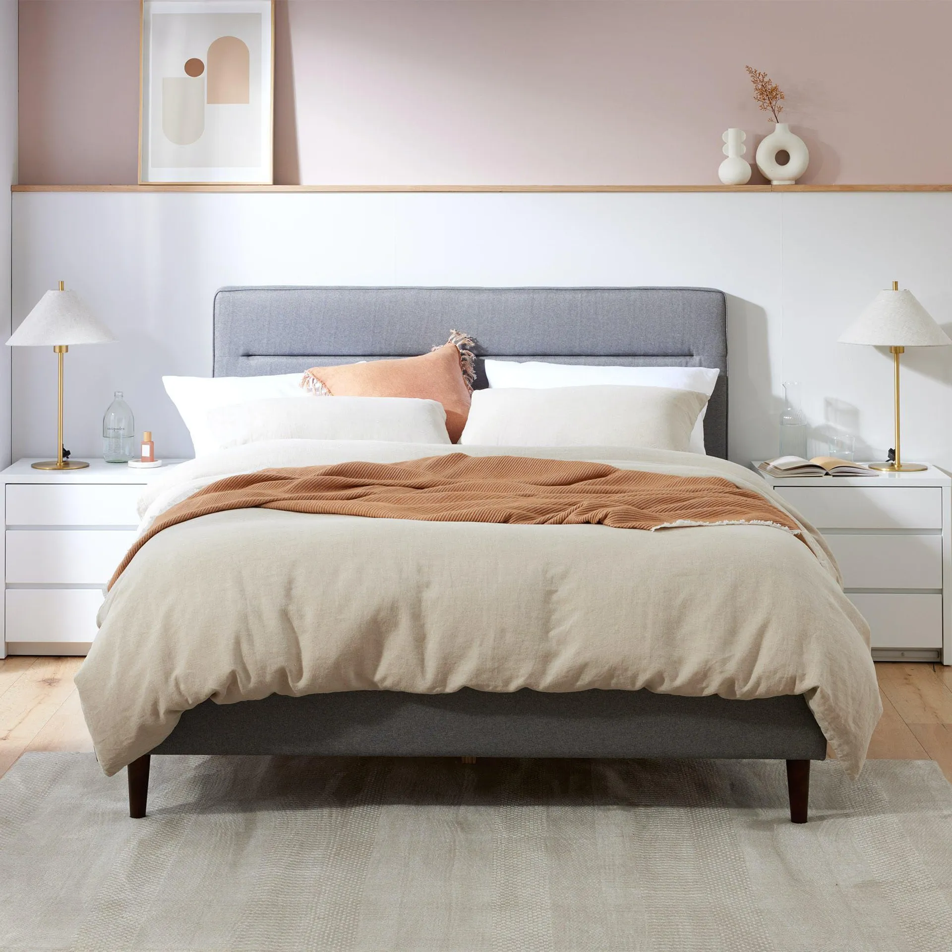 Haydon Bed Frame, Light Grey