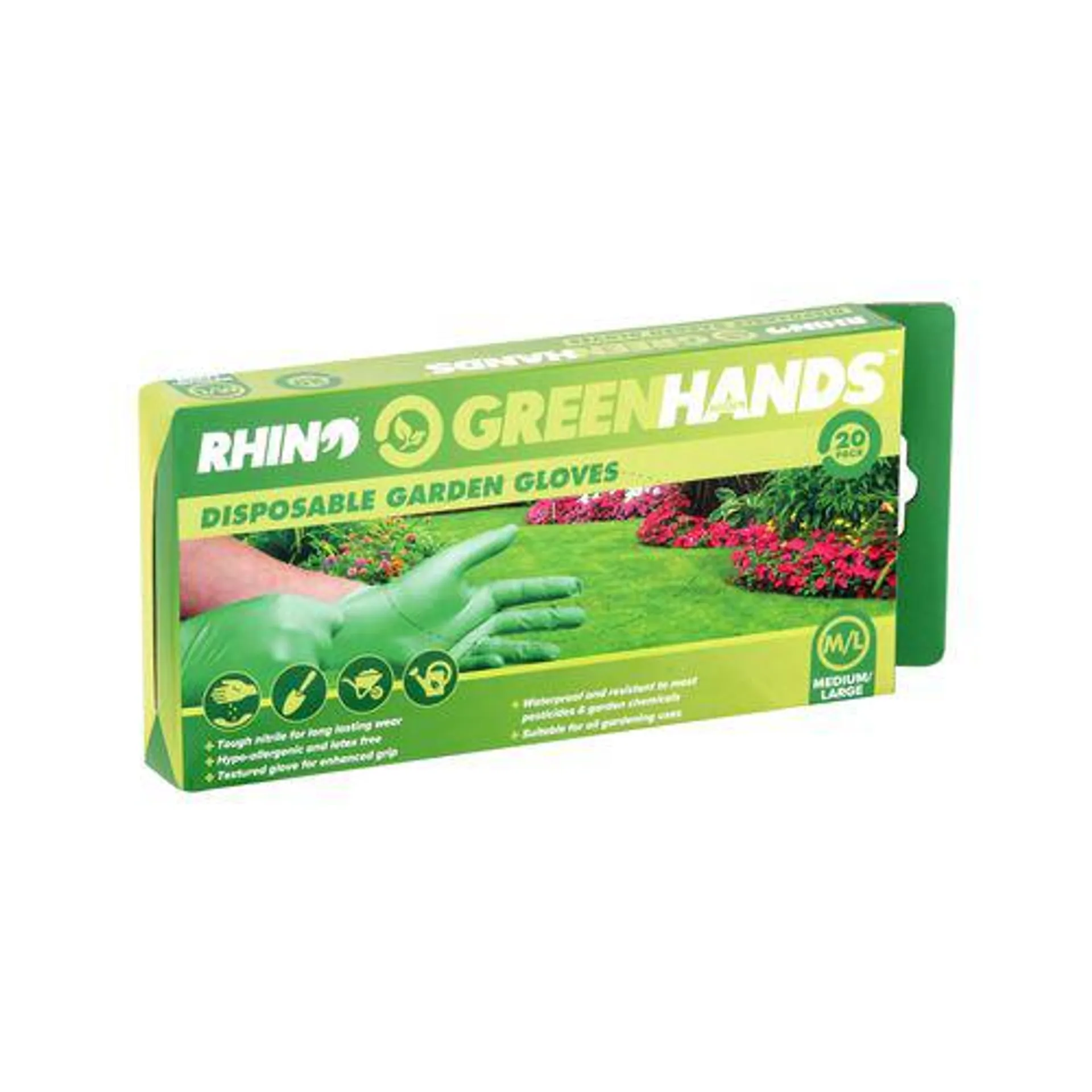 Rhino Medium/Large Disposable Garden Gloves - 20 Pack