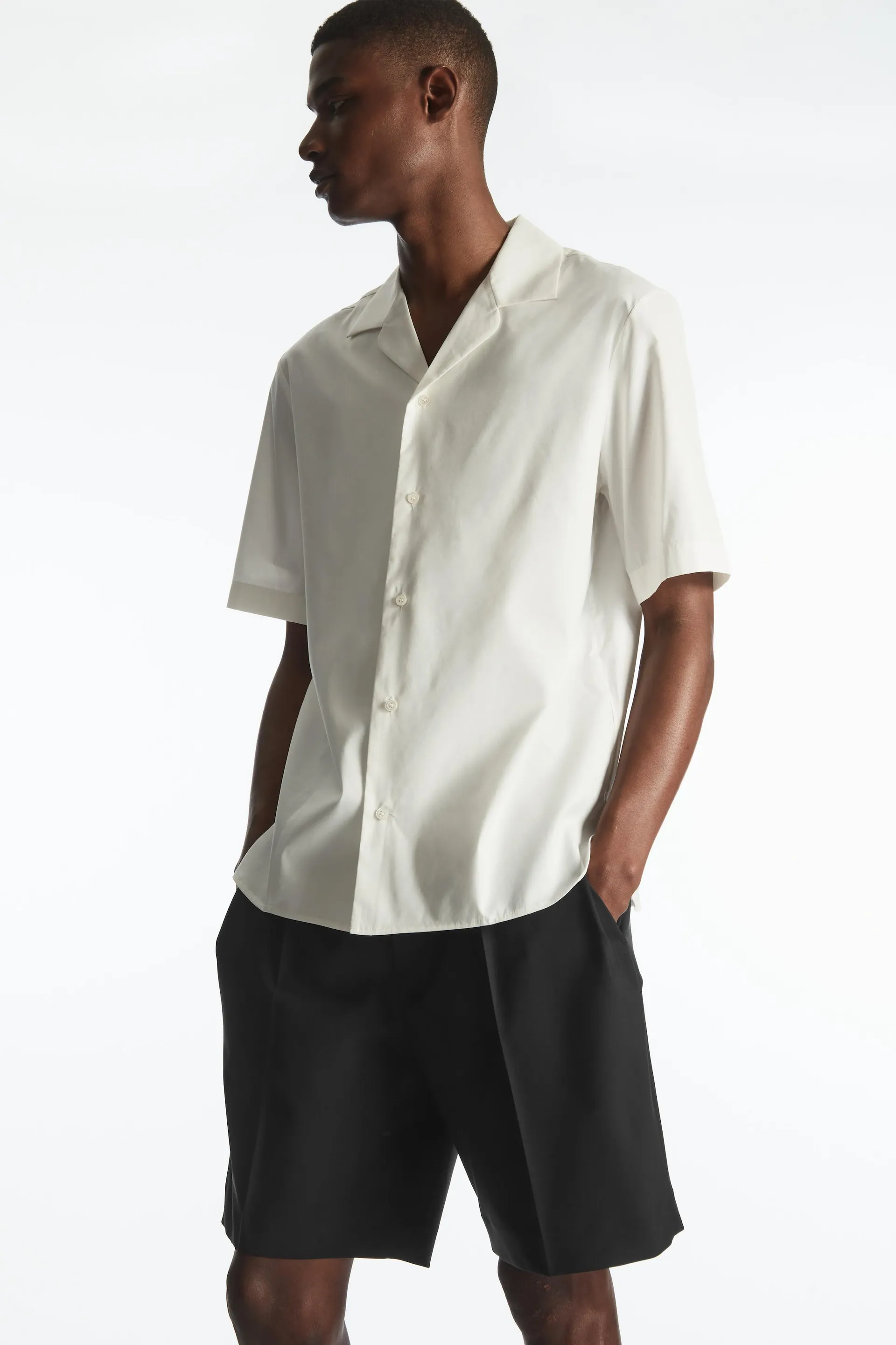 SHORT-SLEEVE SILK-BLEND SHIRT