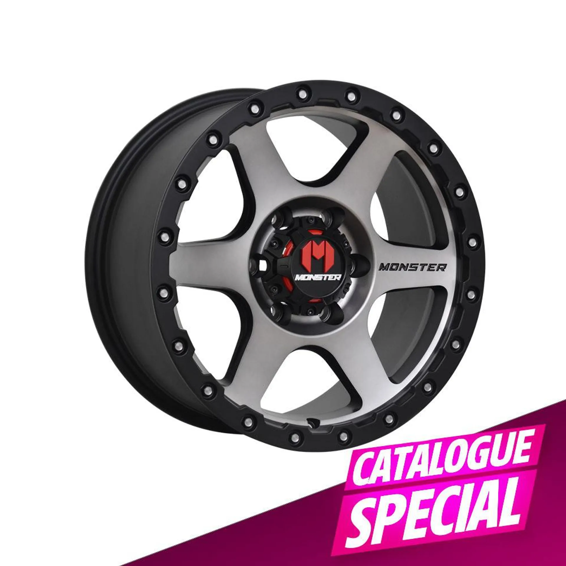 Monster - Sniper - Black Tint/Satin Black - 17X8.5 6/114.3 P35 - Promo Monster Frenzy