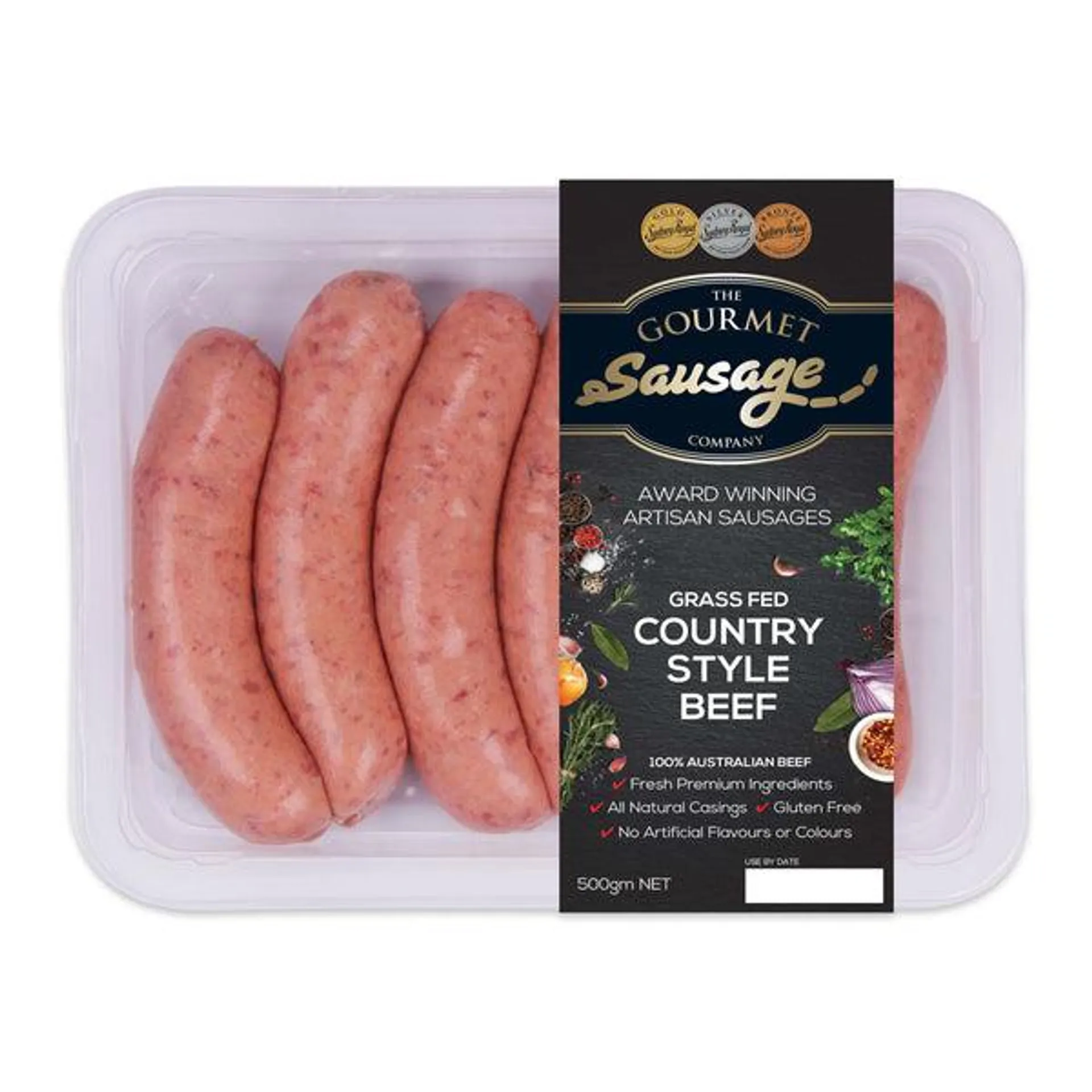The Gourmet Sausage Beef Country Style Sausages 500g